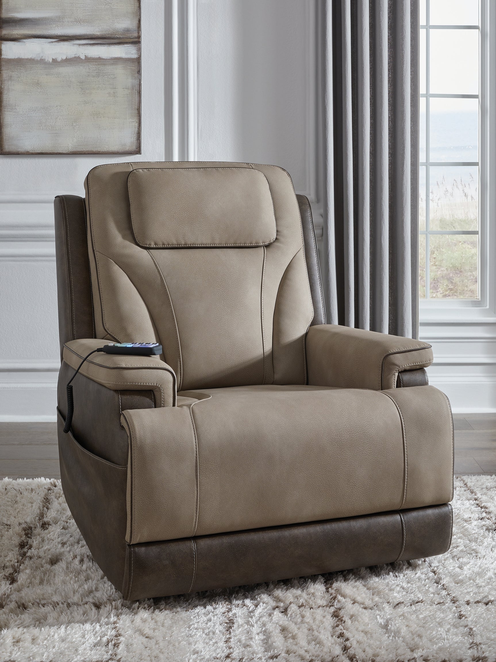 Sam's Furniture - Ashley Furniture - 4Z-Peaceful Pause Living Room - Power Lift Recliner / Sand - PC1210312