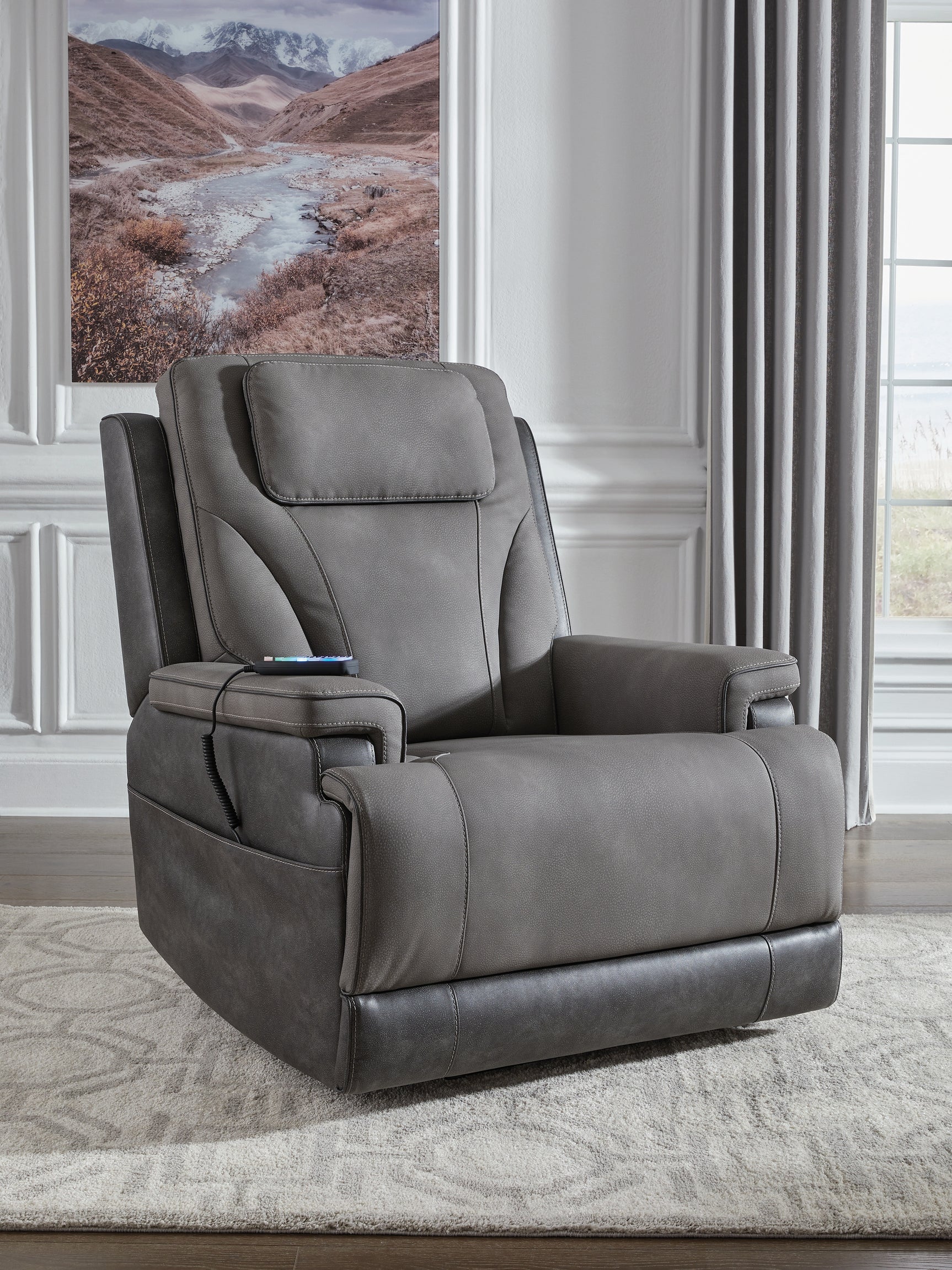 Sam's Furniture - Ashley Furniture - 4Z-Peaceful Pause Living Room - Power Lift Recliner / Slate - PC1210412