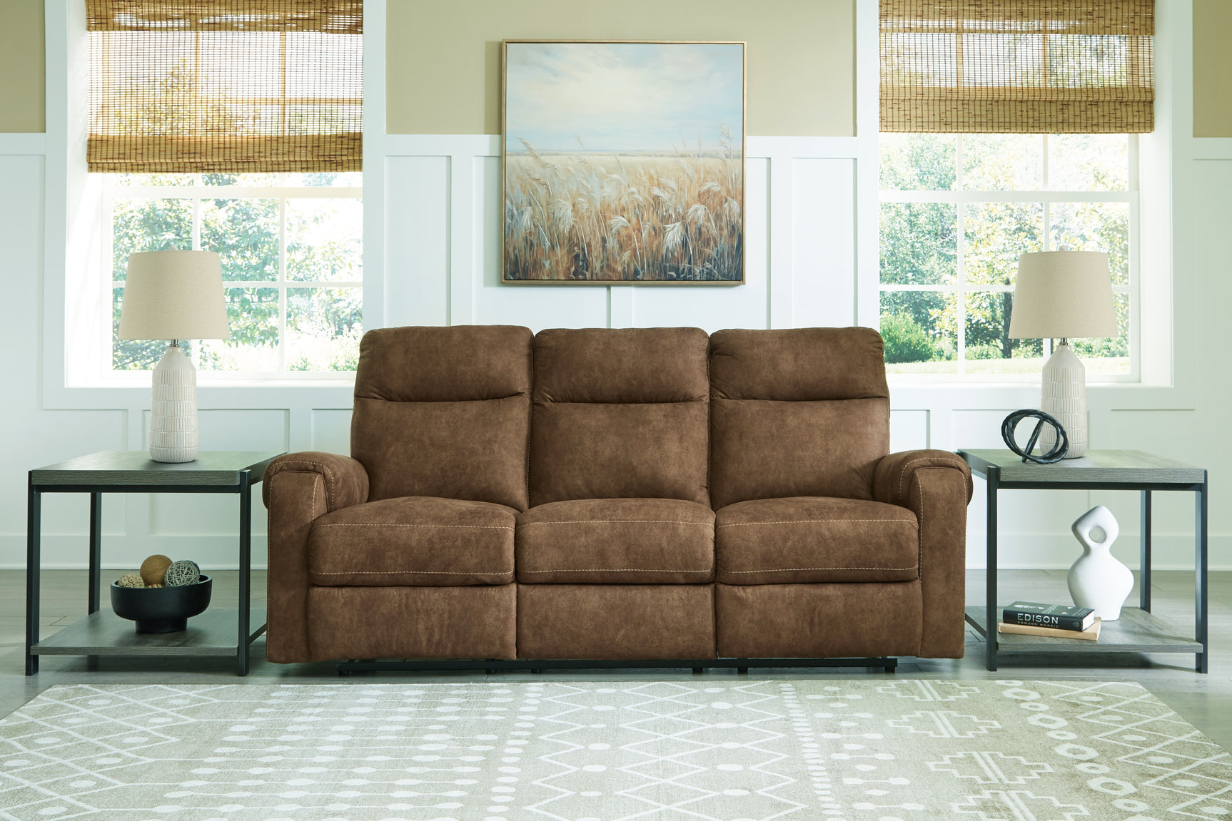 Sam's Furniture - Ashley Furniture - Edenwold Living Room - Reclining Sofa / Brindle - 1380588