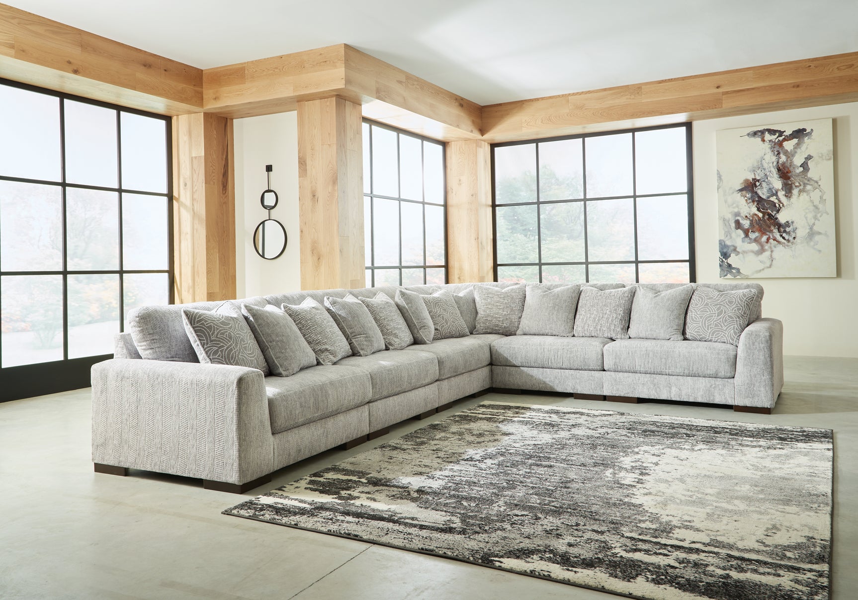 Sam's Furniture - Ashley Furniture - Regent Park Sectional - RAF 6-Piece Sectional / Pewter - 14404S7