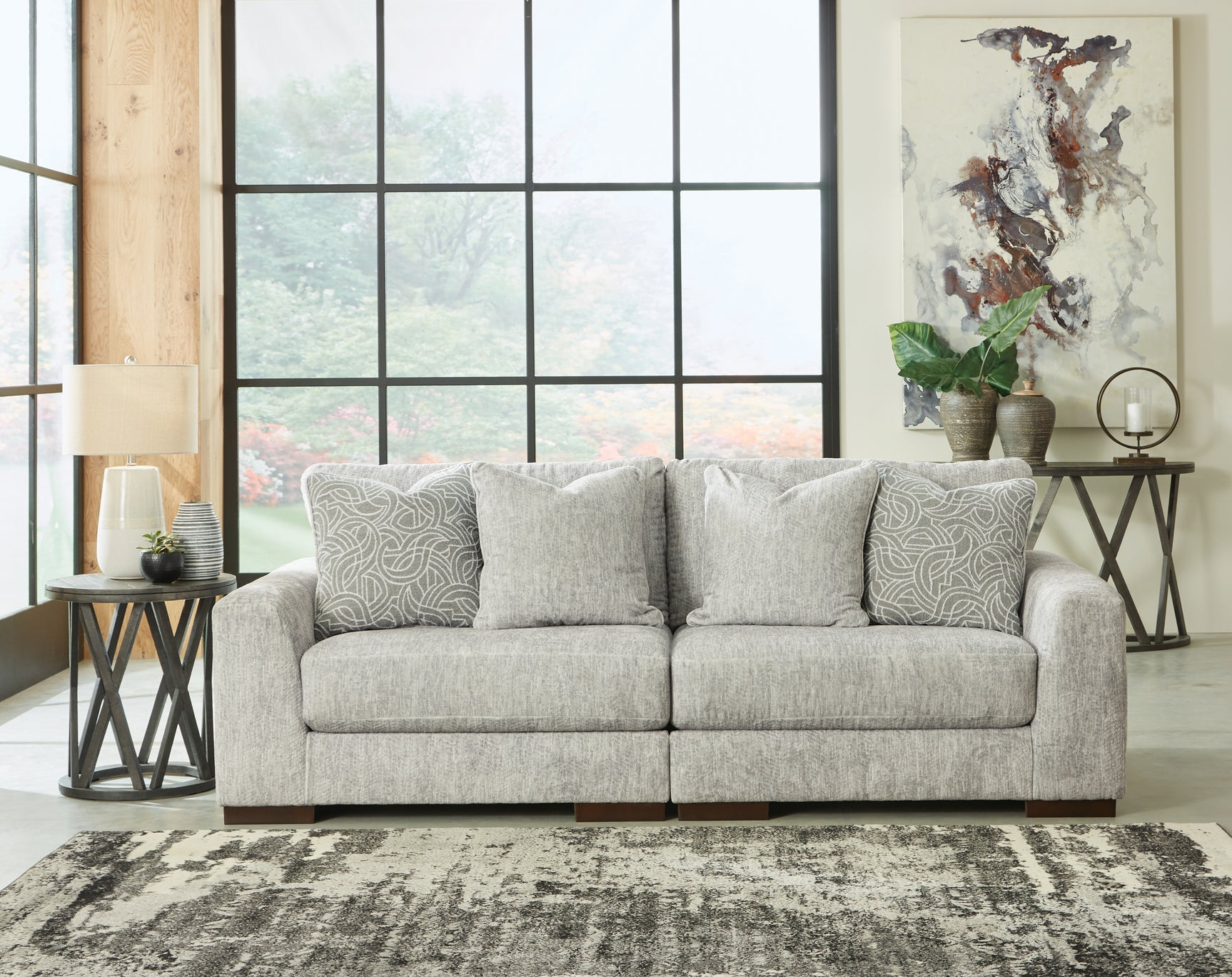 Sam's Furniture - Ashley Furniture - Regent Park Sectional - RAF 2-Piece Sectional Loveseat / Pewter - 14404S4