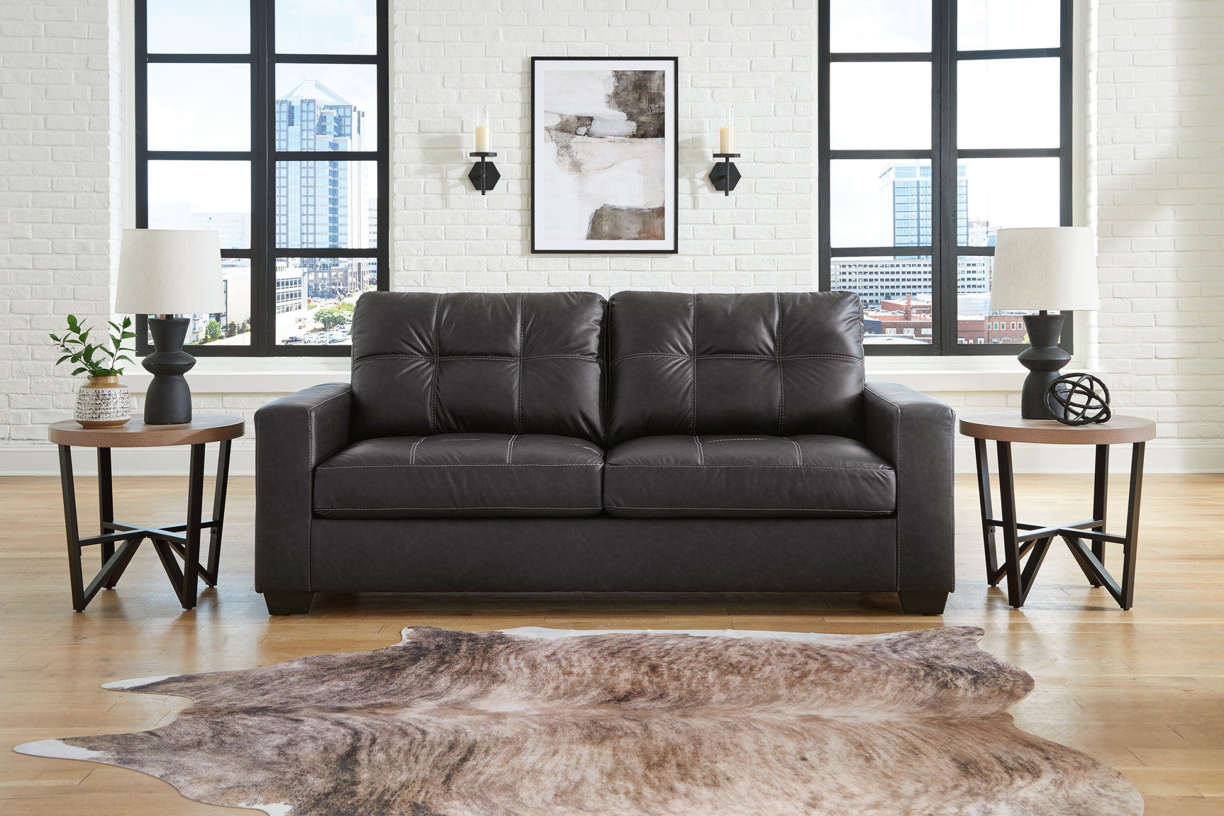 Sam's Furniture - Ashley Furniture - Barlin Mills Living Room - Queen Sofa Sleeper / Carbon - 1700439