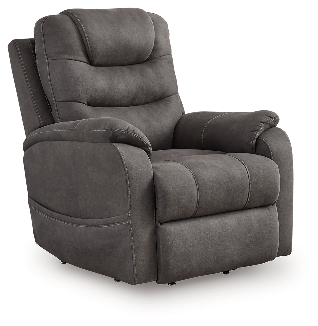 Sam's Furniture - Ashley Furniture - Snowfield Living Room - Power Lift Recliner / Gunmetal - 1760912