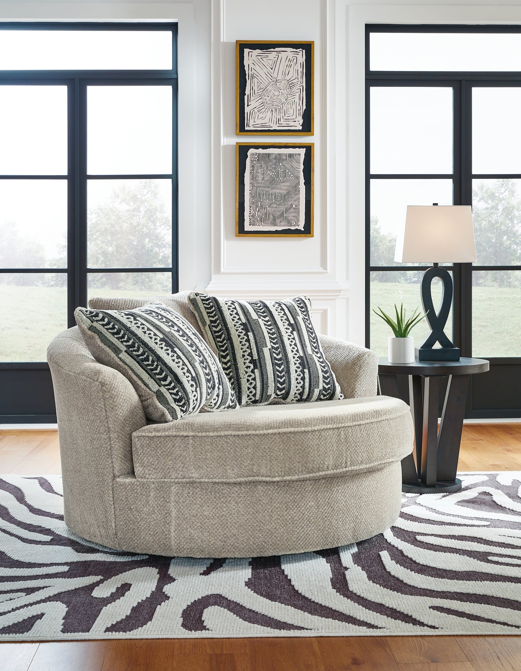 Sam's Furniture - Ashley Furniture - Calnita Living Room - Oversized Swivel Accent Chair / Sisal - 2050221