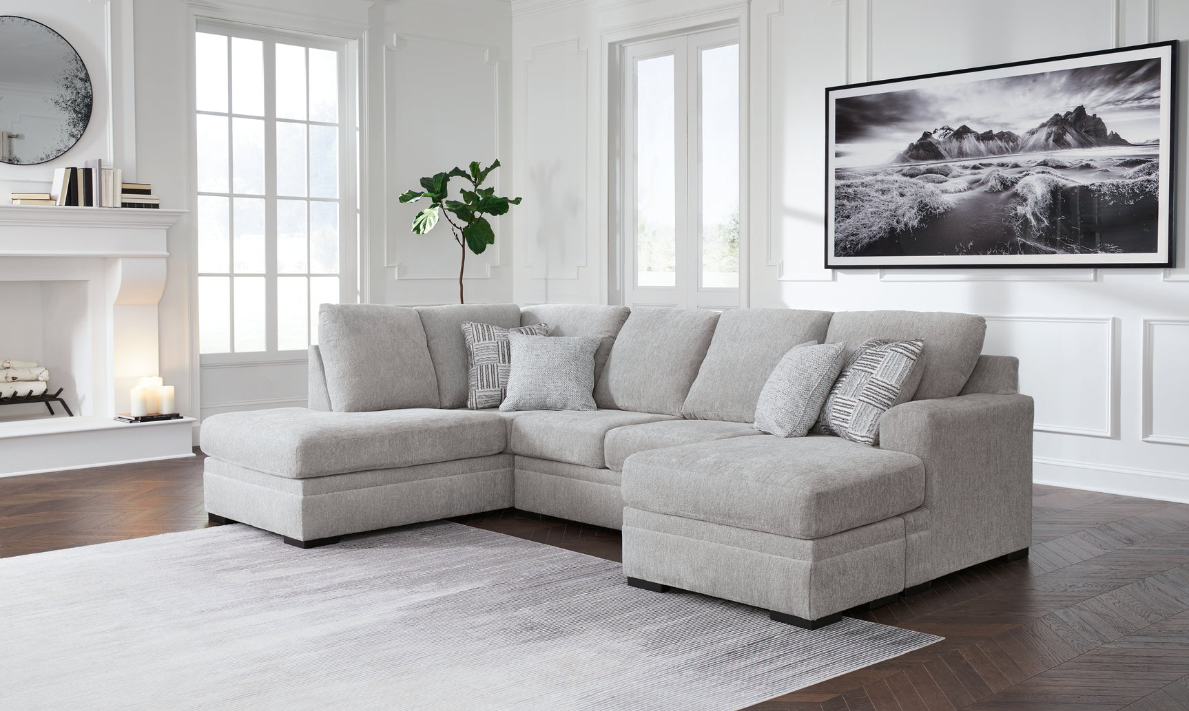 Sam's Furniture - Ashley Furniture - Gabyleigh Sectional - RAF 2-Piece Sectional with Chaise / Nickel - 20904S2