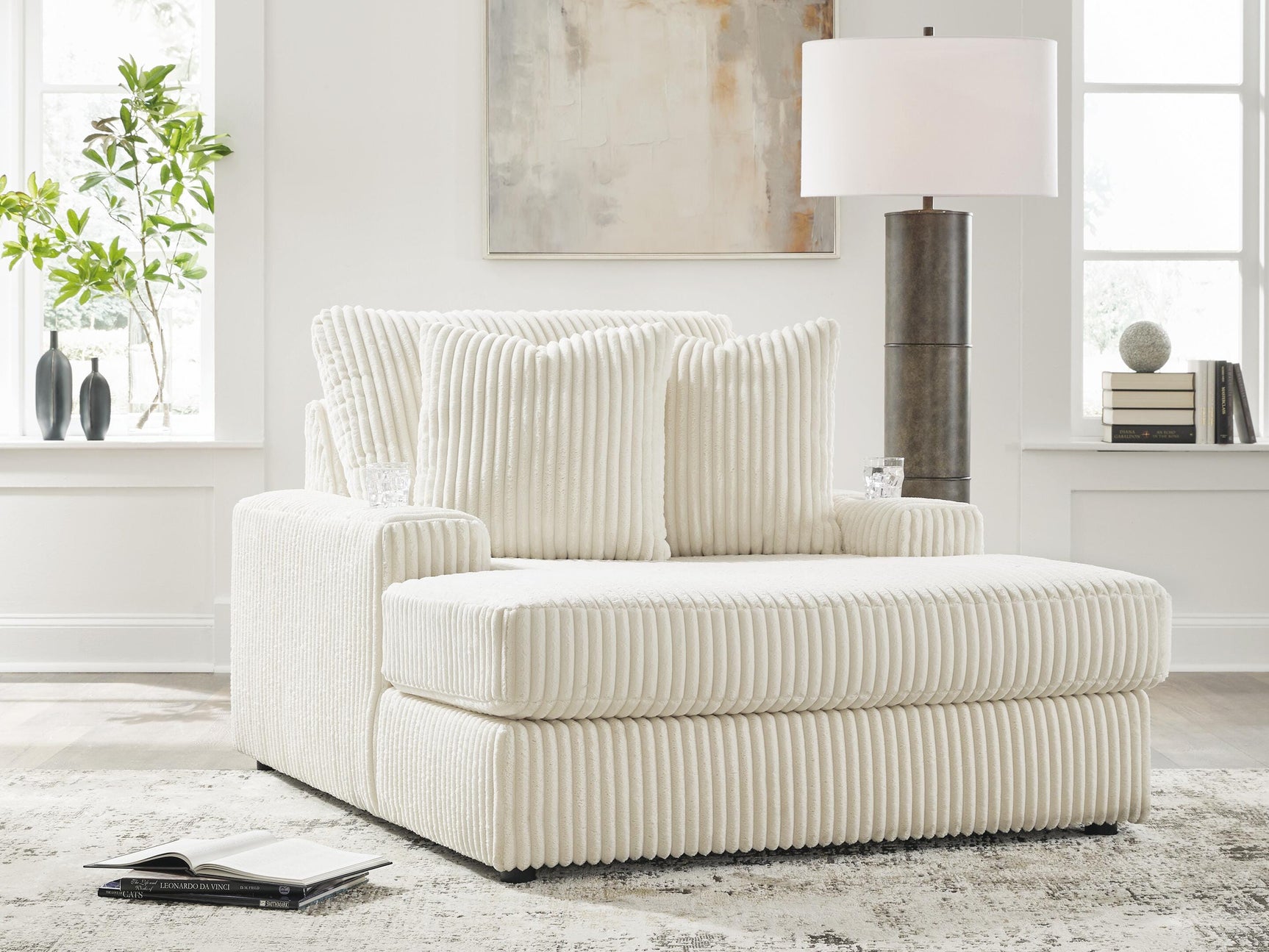Sam's Furniture - Ashley Furniture - Lindyn Living Room - Chaise / Ivory - 2110415