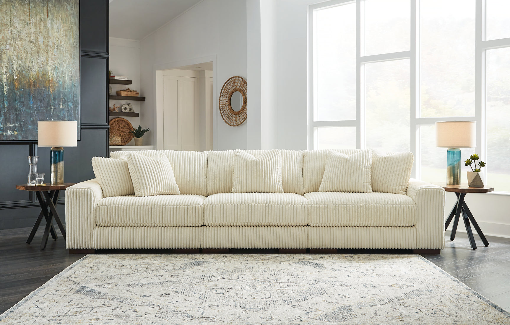 Sam's Furniture - Ashley Furniture - Lindyn Sectional - RAF 3-Piece Sectional Sofa / Ivory - 21104S14