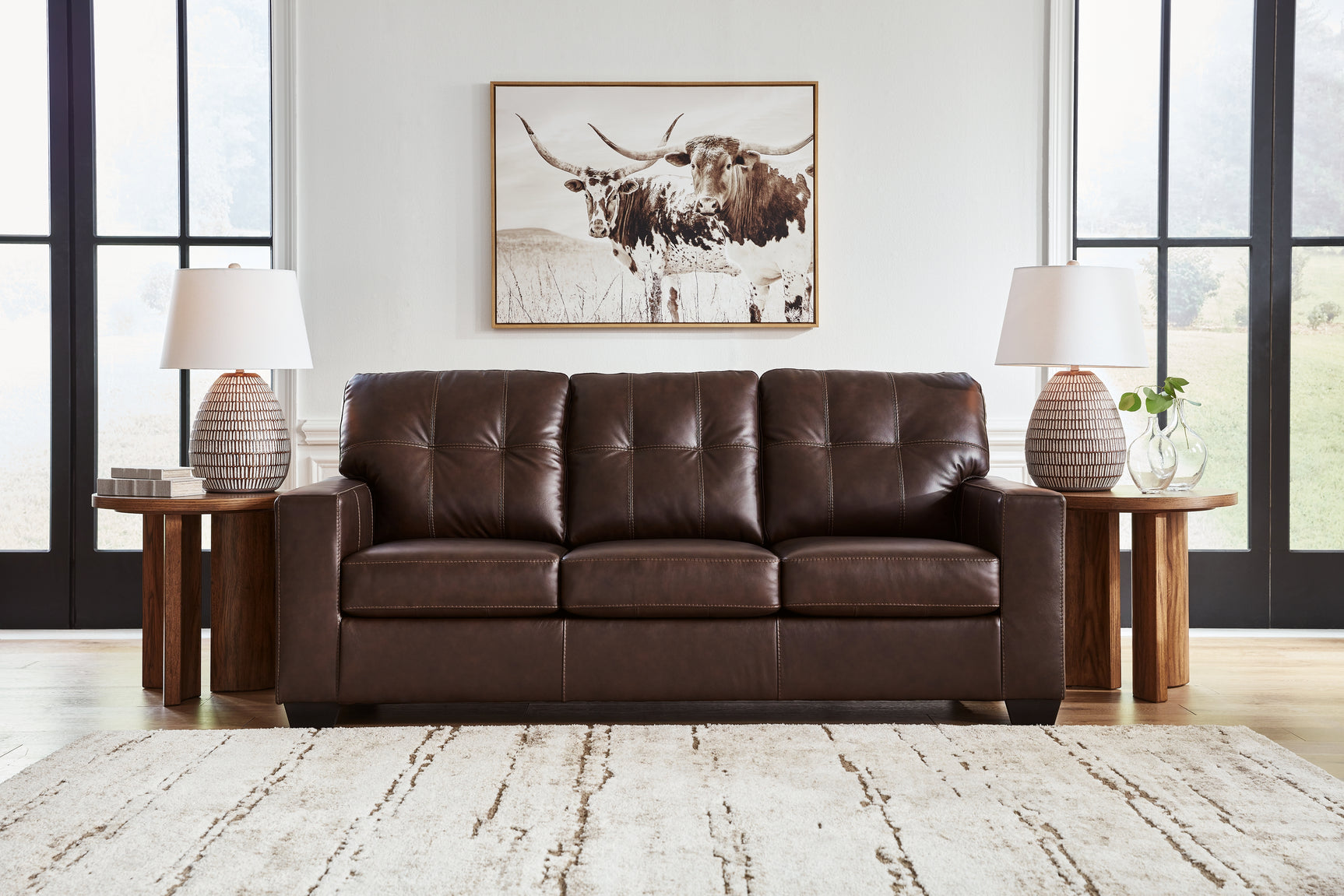 Sam's Furniture - Ashley Furniture - Santorine Living Room - Sofa / Dark Brown - 2170638