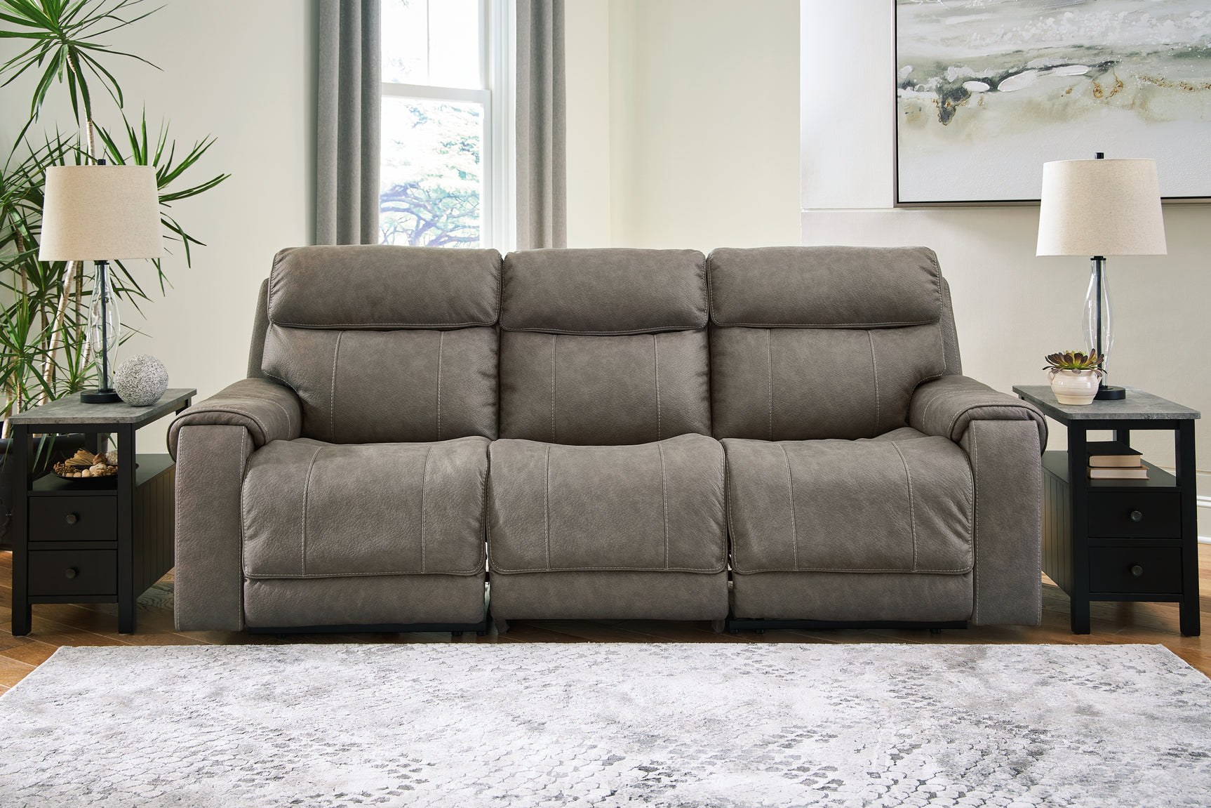 Sam's Furniture - Ashley Furniture - Starbot Sectional - 2-Piece Power Reclining Sectional Loveseat / Fossil - 23501S1