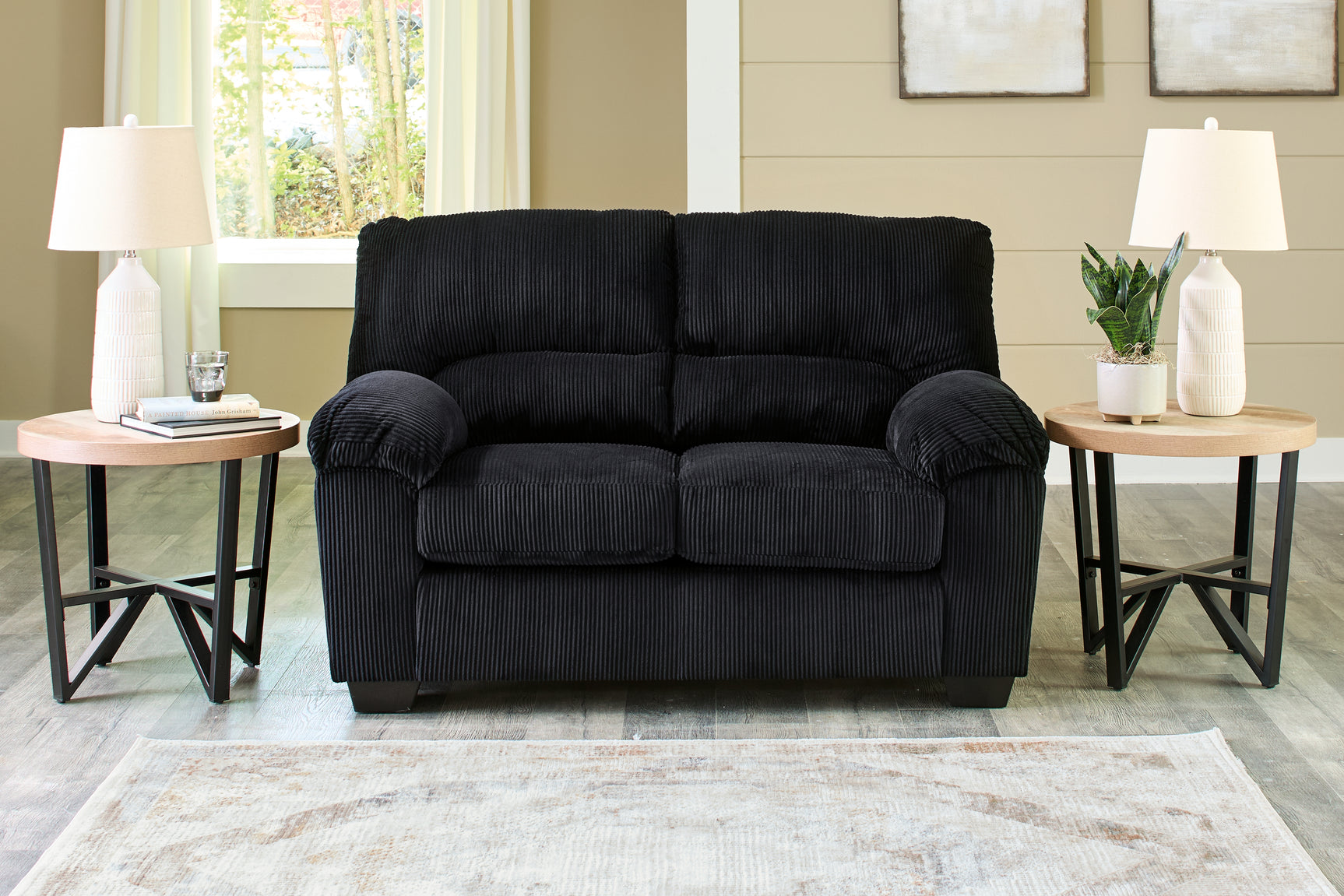 Sam's Furniture - Ashley Furniture - SimpleJoy Living Room - Loveseat / Onyx - 2420435