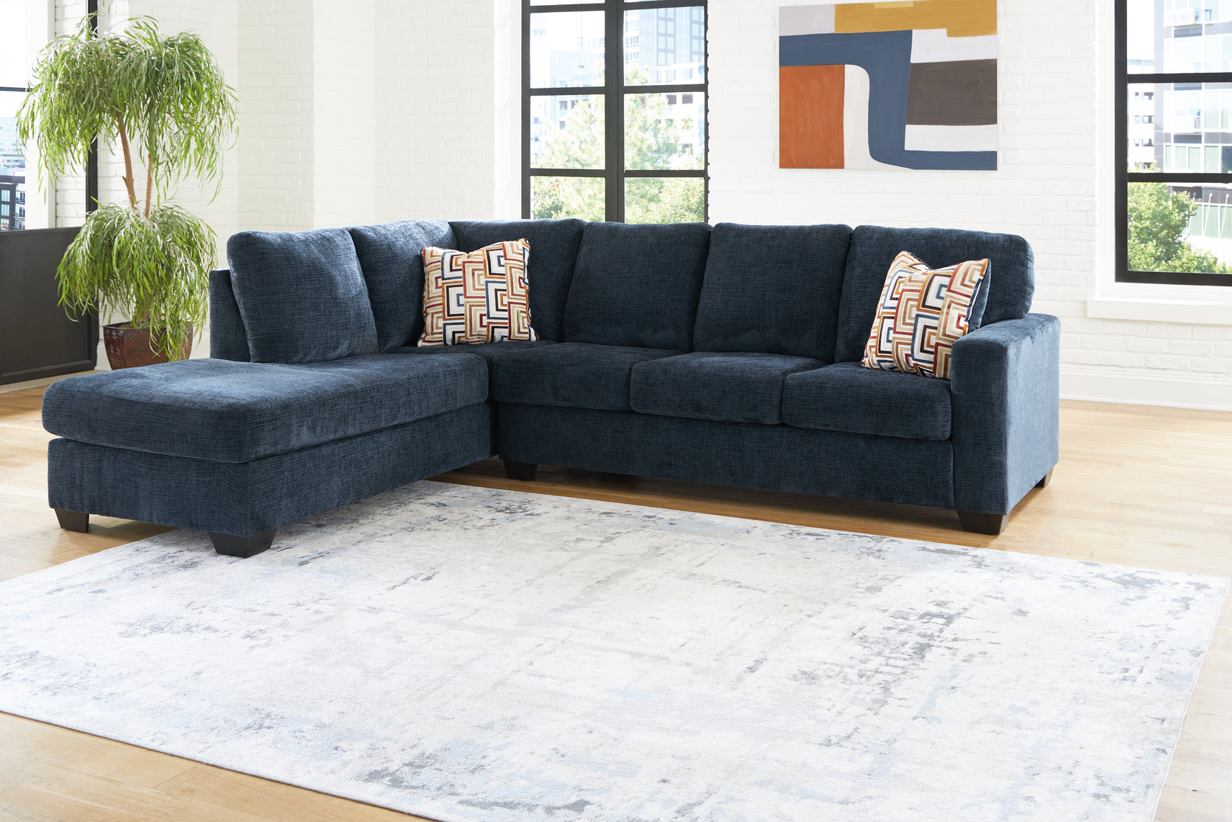 Sam's Furniture - Ashley Furniture - Aviemore Sectional - RAF 2-Piece Sectional with Chaise / Ink - 24303S1