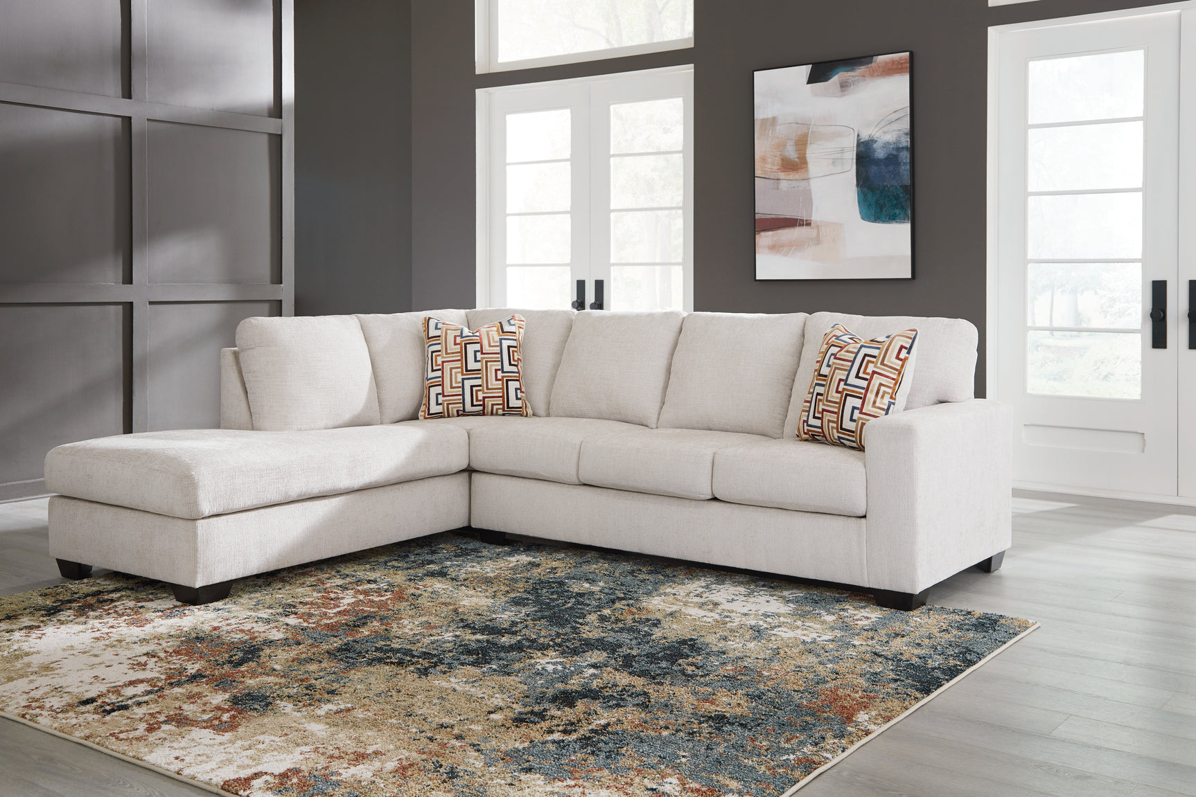 Sam's Furniture - Ashley Furniture - Aviemore Sectional - RAF 2-Piece Sectional with Chaise / Stone - 24305S1