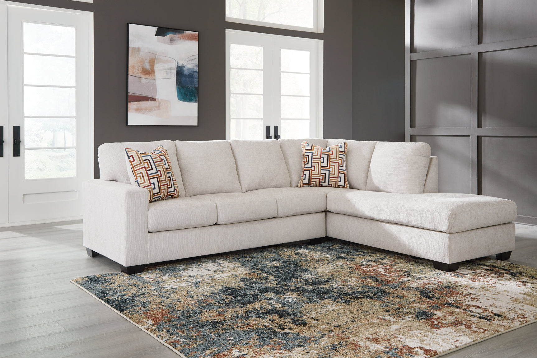 Sam's Furniture - Ashley Furniture - Aviemore Sectional - LAF 2-Piece Sectional with Chaise / Stone - 24305S2
