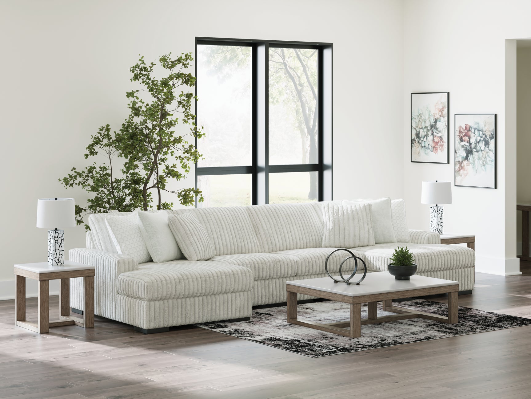 Sam's Furniture - Ashley Furniture - Stupendous Sectional - RAF 4-Piece Sectional with Double Chaise / Alloy - 25903S5