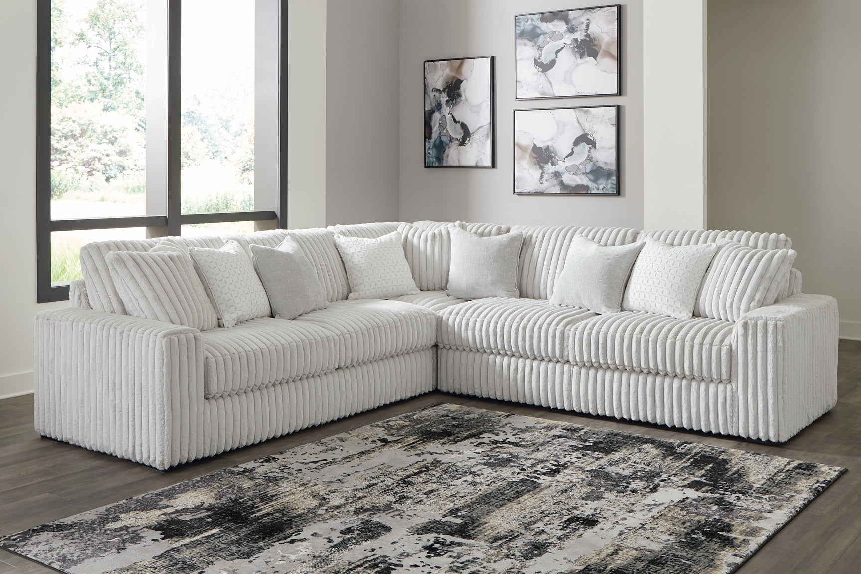 Sam's Furniture - Ashley Furniture - Stupendous Sectional - RAF 4-Piece Sectional with Double Chaise / Alloy - 25903S5