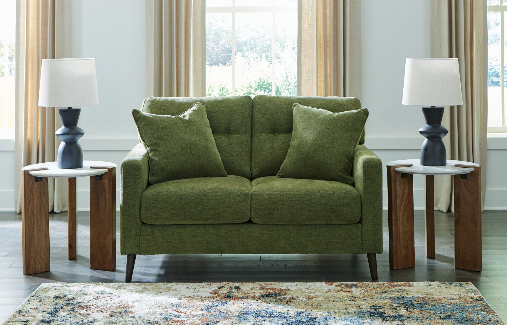 Sam's Furniture - Ashley Furniture - Bixler Living Room - Loveseat / Olive - 2610735