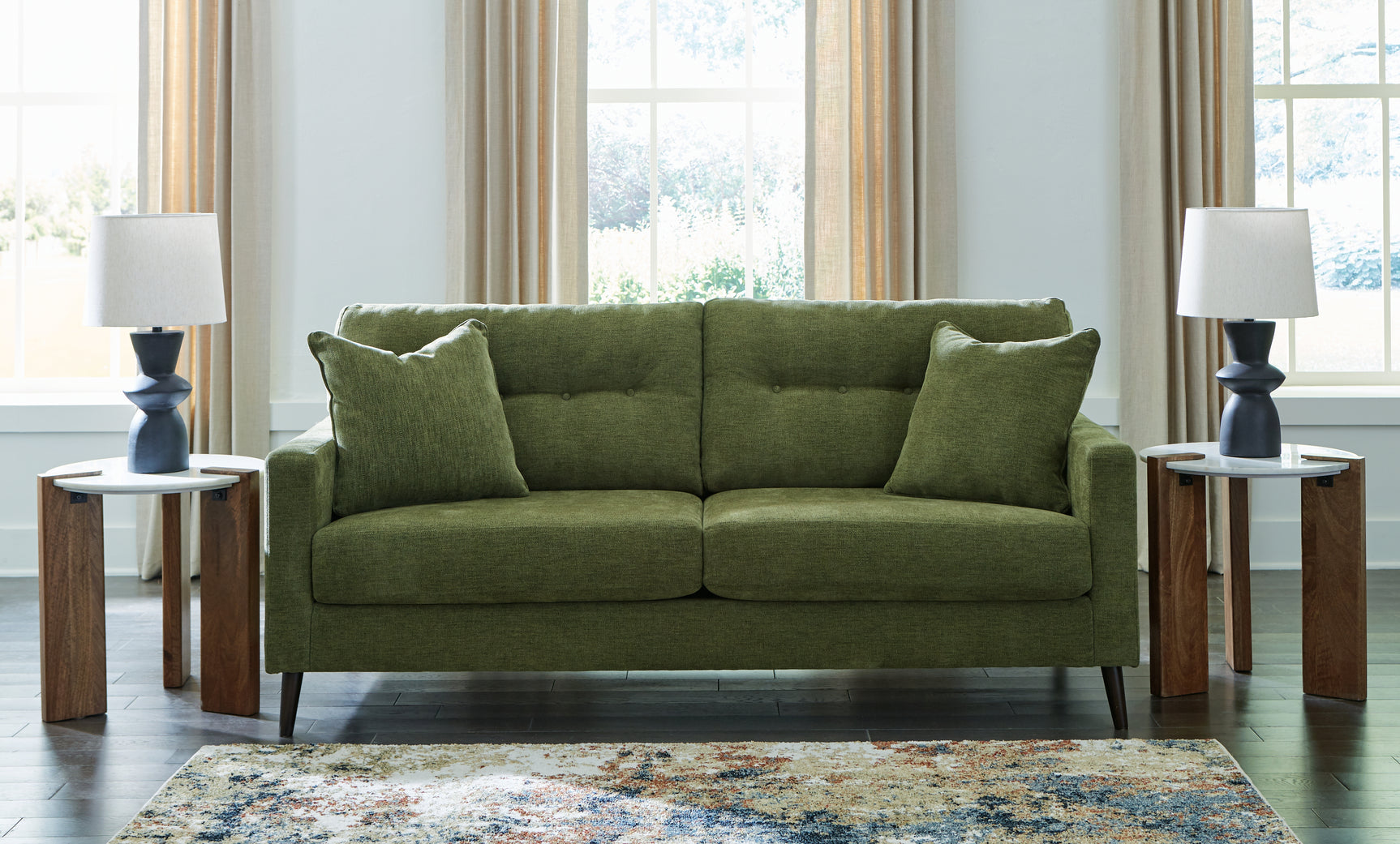 Sam's Furniture - Ashley Furniture - Bixler Living Room - Sofa / Olive - 2610738