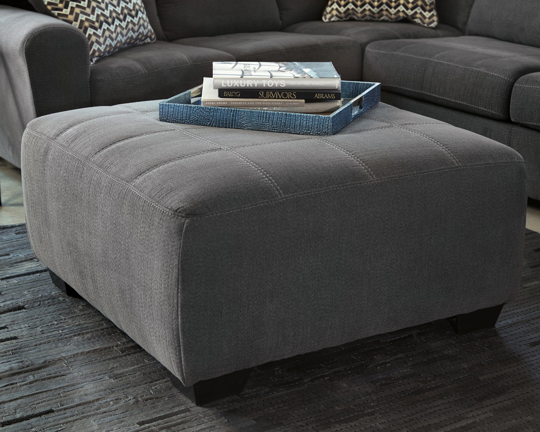 Sam's Furniture - Ashley Furniture - Ambee Living Room - Oversized Accent Ottoman / Slate - 2862008