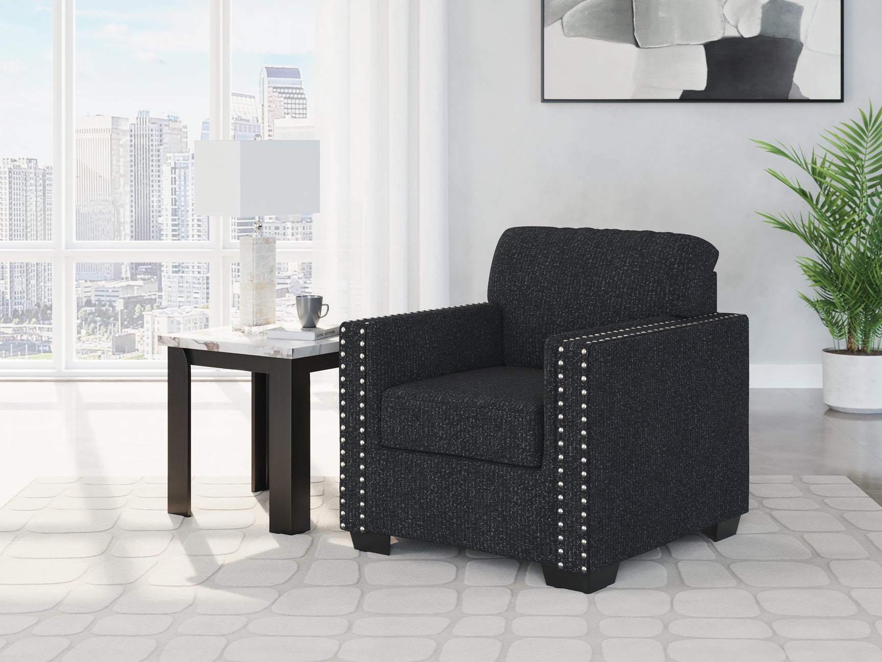 Sam's Furniture - Ashley Furniture - Jasmine Peaks Living Room - Ottoman / Coal - 2890414