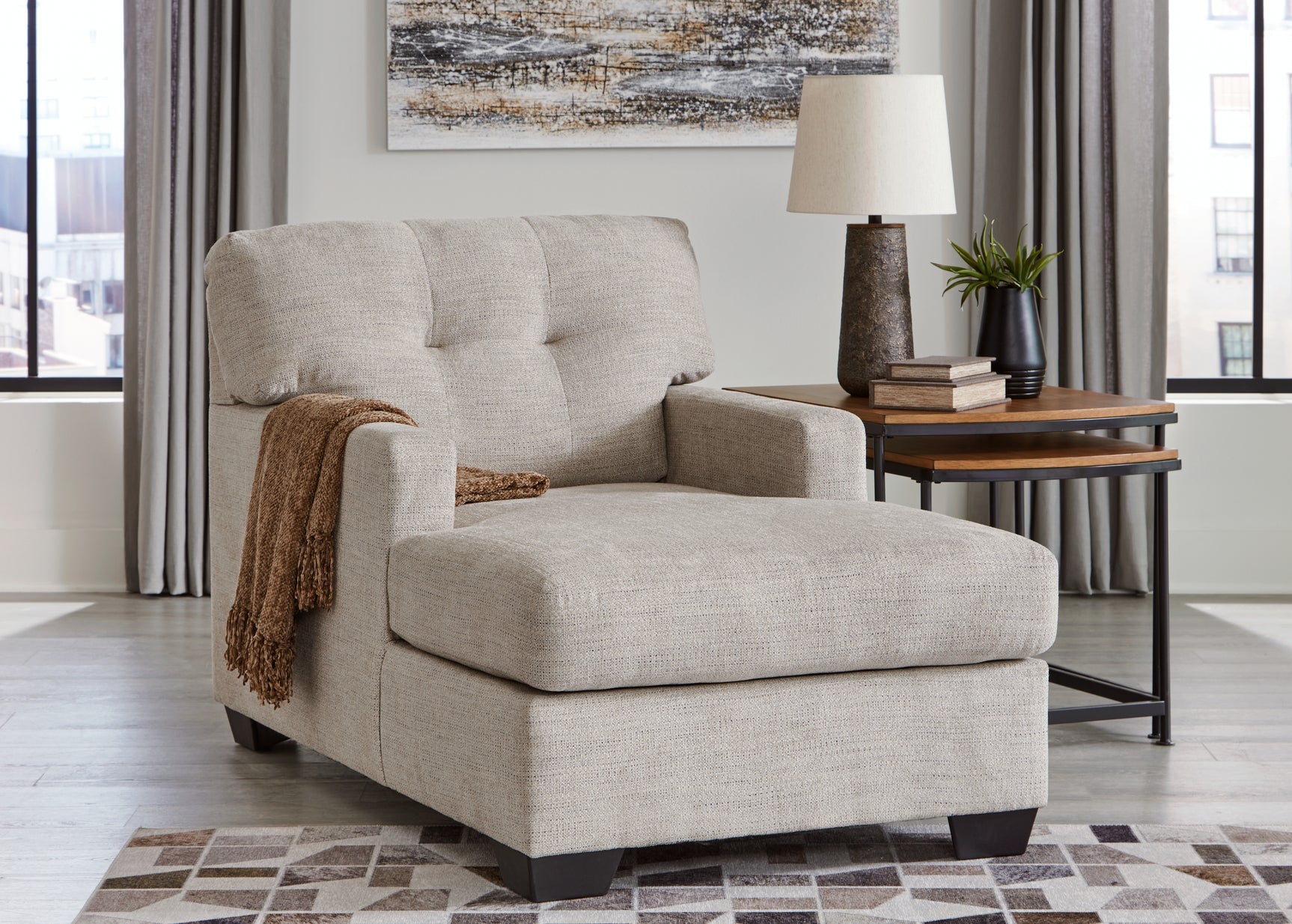 Sam's Furniture - Ashley Furniture - Mahoney Living Room - Chaise / Pebble - 3100415