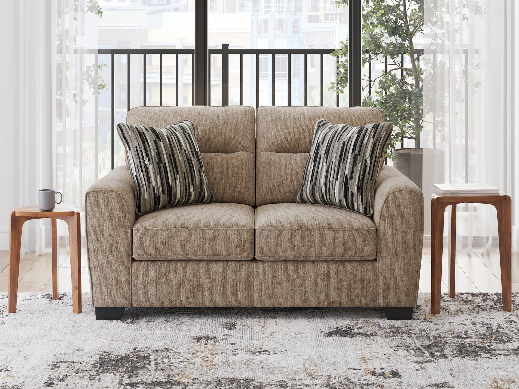 Sam's Furniture - Ashley Furniture - Olten Living Room - Loveseat / Mocha - 3130435