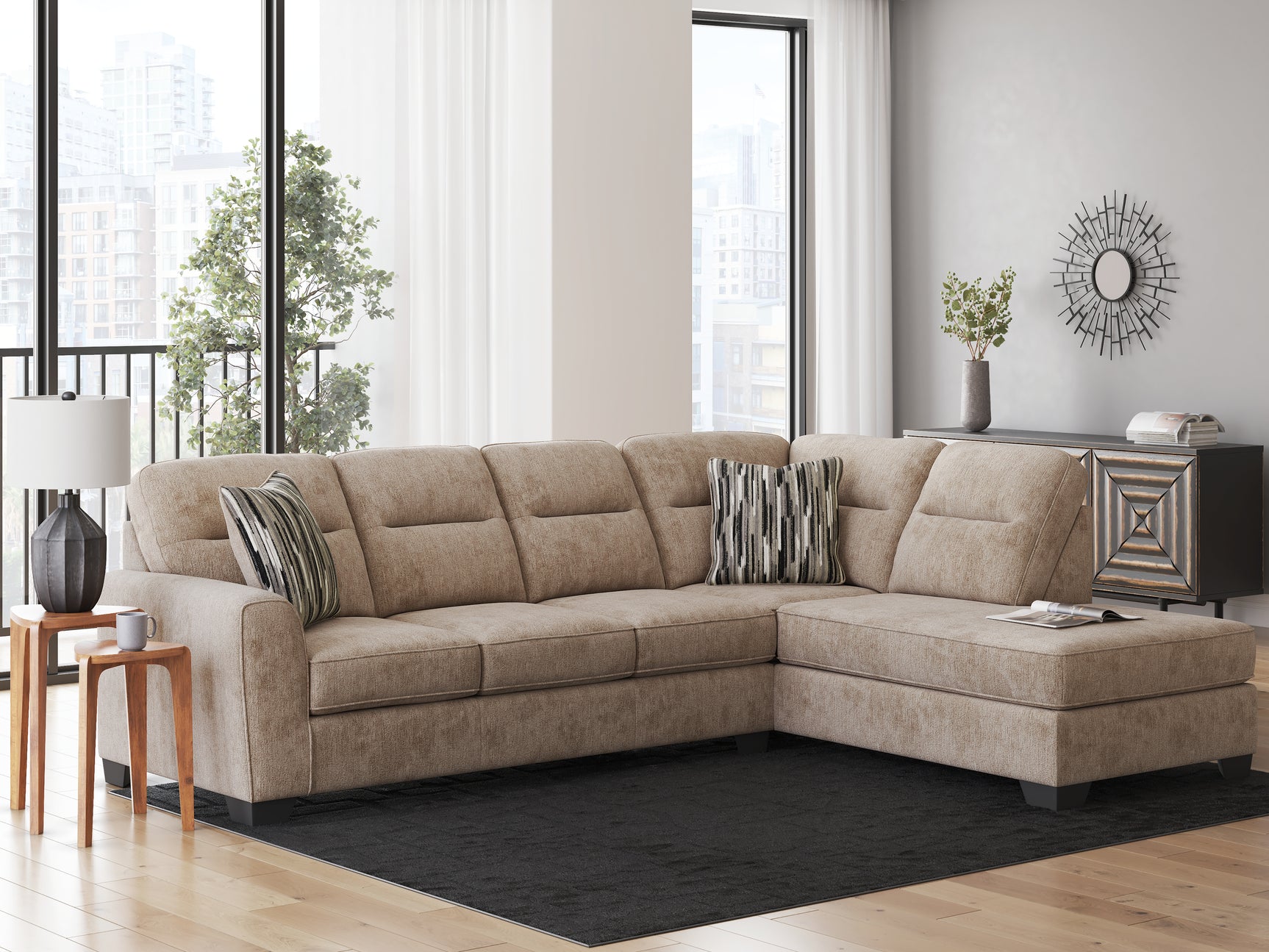 Sam's Furniture - Ashley Furniture - Olten Sectional - RAF 2-Piece Super Chaise / Mocha - 31304S3