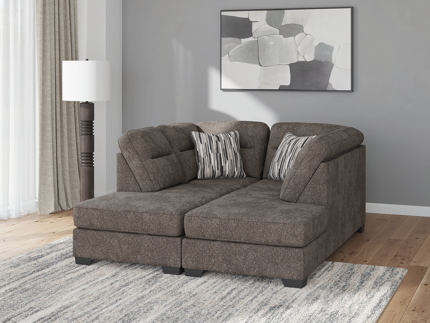 Sam's Furniture - Ashley Furniture - Olten Sectional - RAF 2-Piece Super Chaise / Graphite - 31305S3