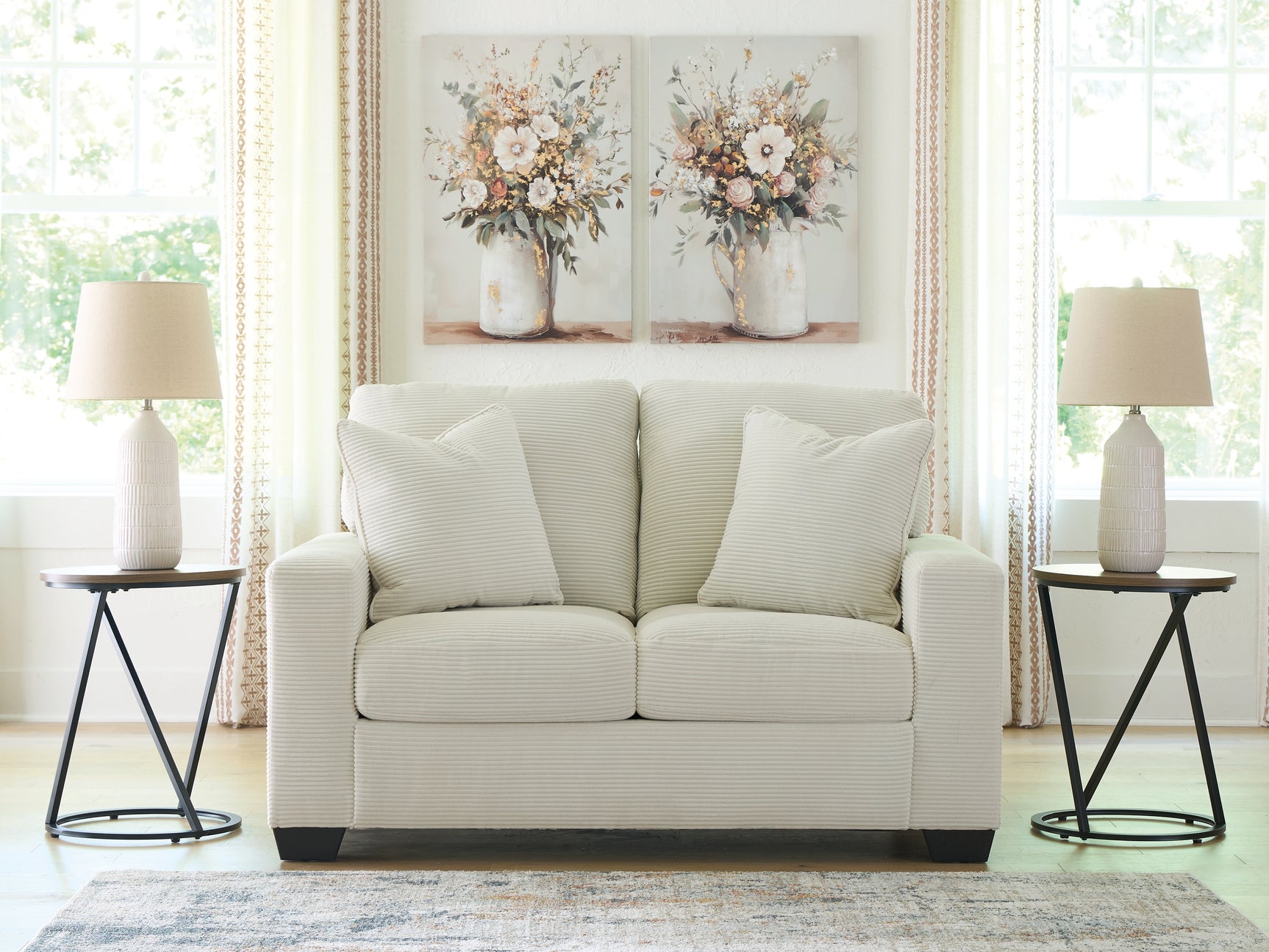Sam's Furniture - Ashley Furniture - Greenbriar Living Room - Loveseat / Ivory - PC3200635