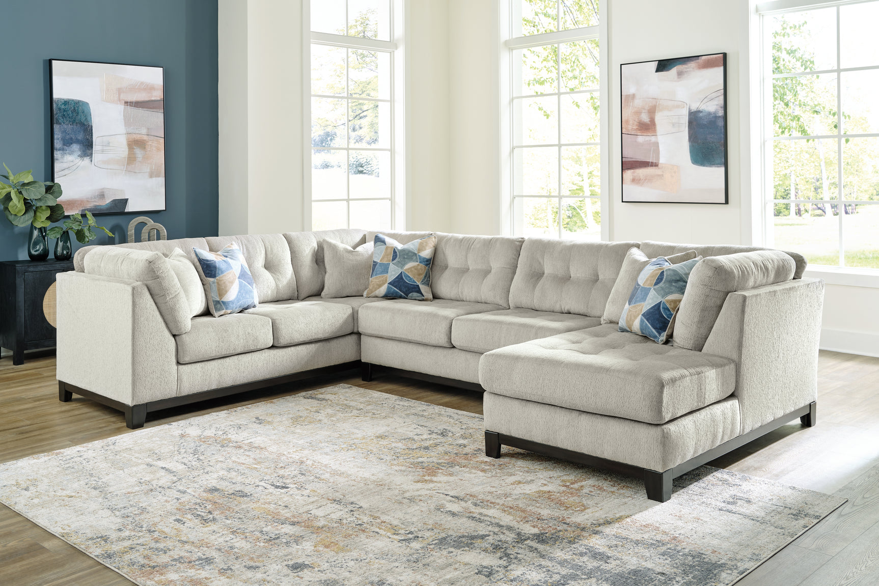 Sam's Furniture - Ashley Furniture - Maxon Place Sectional - 3-Piece Sectional with Chaise / Stone - 33004S2