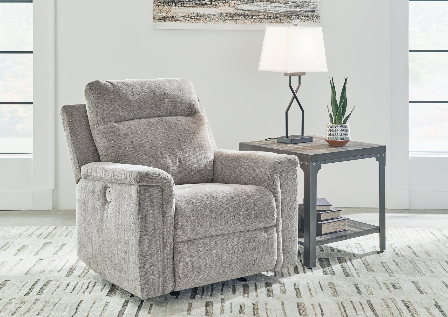 Sam's Furniture - Ashley Furniture - Barnsana Living Room - Power Rocker Recliner / Ash - 3320198