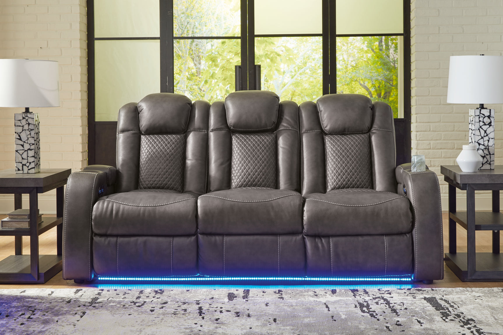 Sam's Furniture - Ashley Furniture - Fyne-Dyme Living Room - PWR REC Sofa with ADJ Headrest / Shadow - 3660215