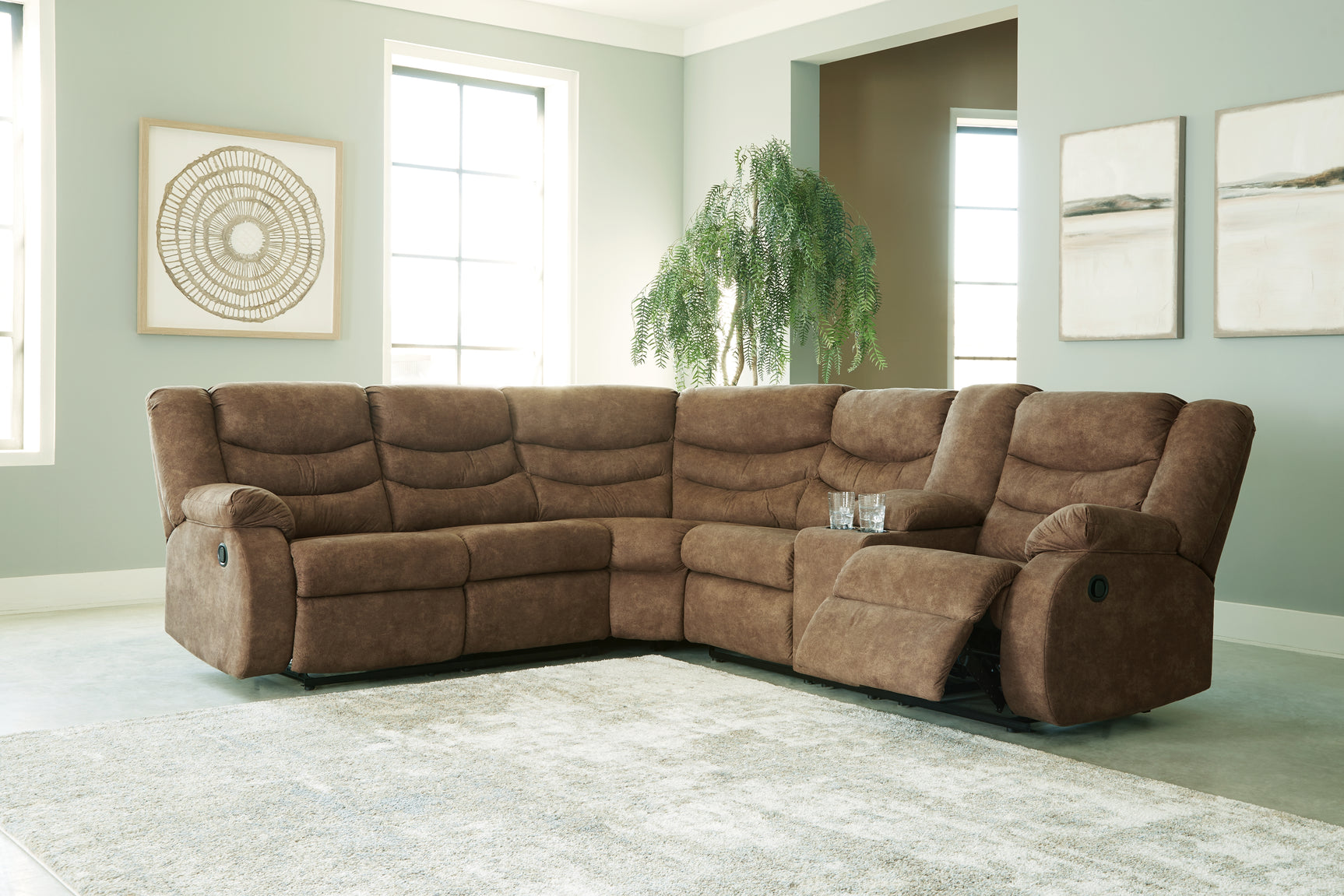 Sam's Furniture - Ashley Furniture - Partymate Sectional - 2-Piece Reclining Sectional / Brindle - 36902S1