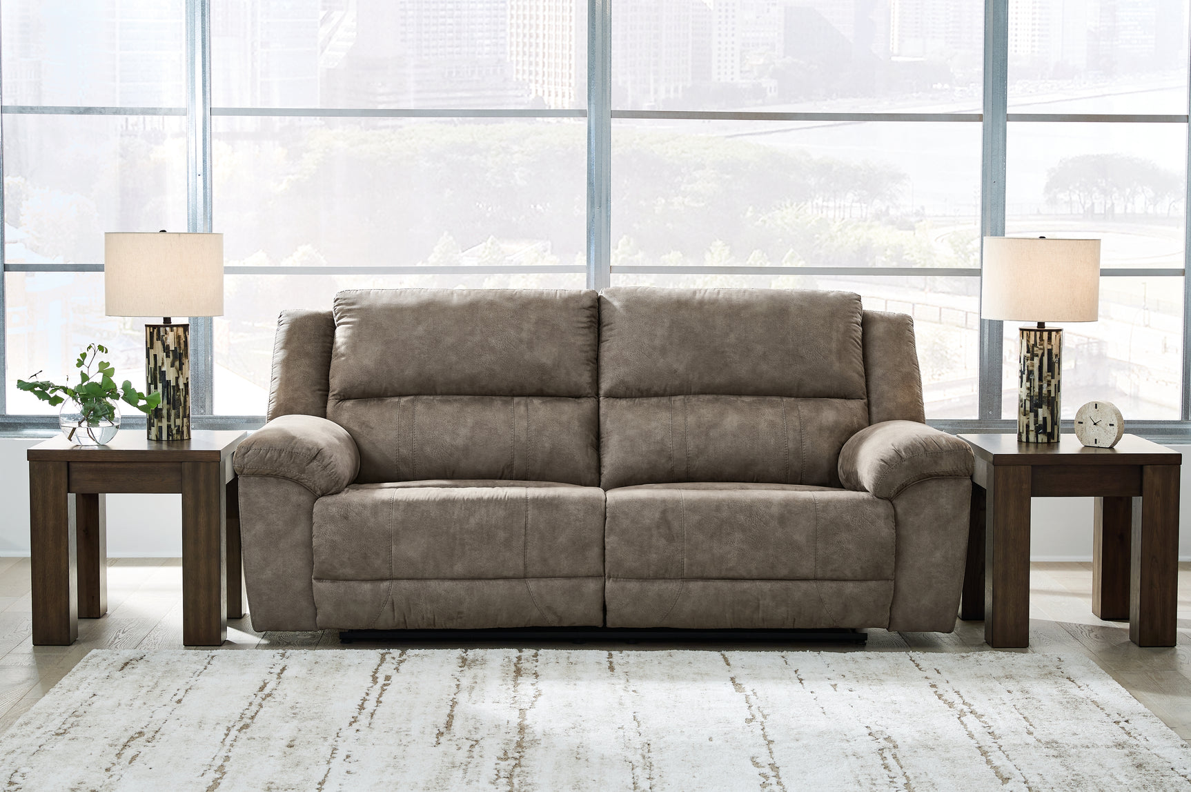Sam's Furniture - Ashley Furniture - Laresview Living Room - 2 Seat Reclining Sofa / Fossil - 3720381
