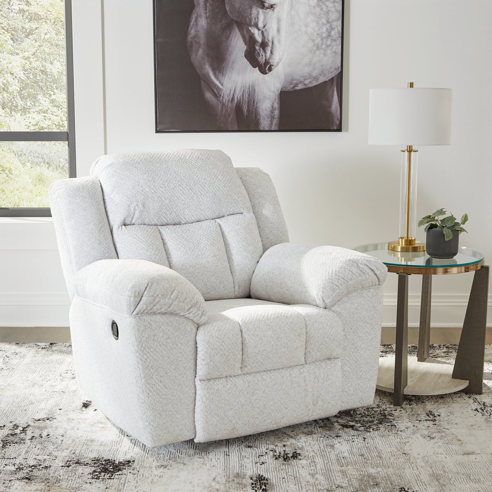 Sam's Furniture - Ashley Furniture - Frohn Living Room - Rocker Recliner / Snow - 3740525
