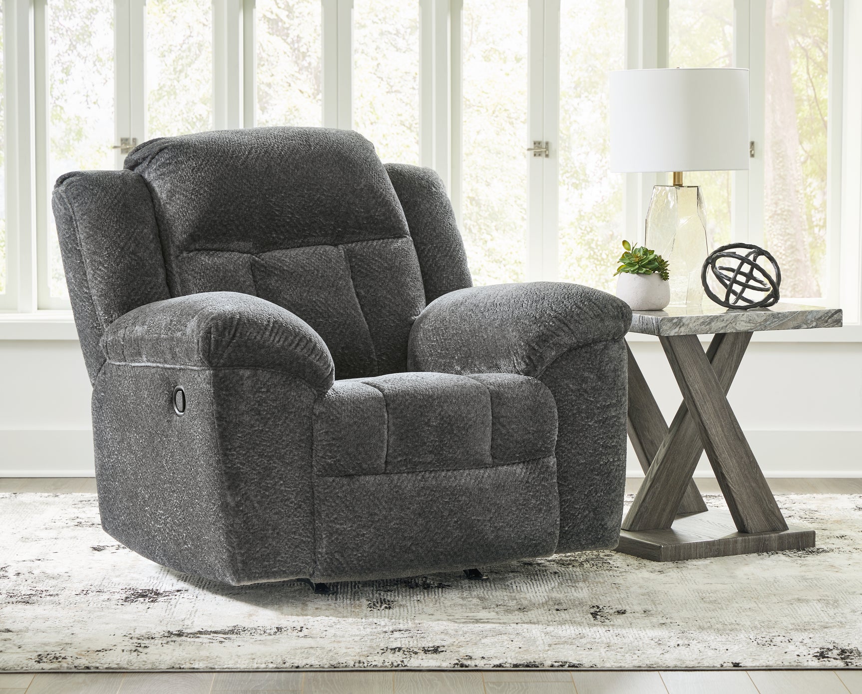 Sam's Furniture - Ashley Furniture - Frohn Living Room - DBL Rec Loveseat w/Console / Chocolate - 3740794
