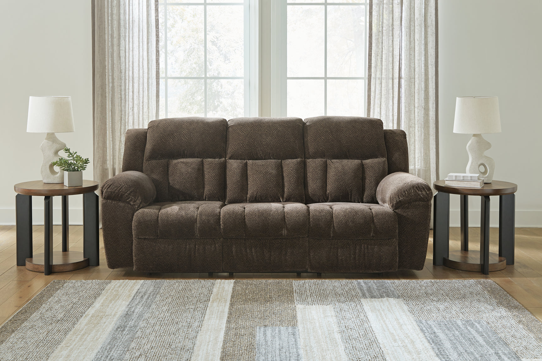 Sam's Furniture - Ashley Furniture - Frohn Living Room - Reclining Sofa / Chocolate - 3740788