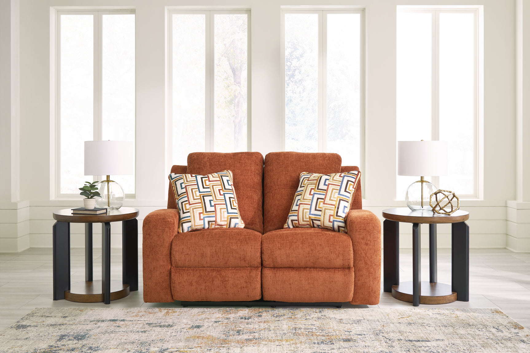 Sam's Furniture - Ashley Furniture - Danum Living Room - Reclining Loveseat / Spice - 3880786