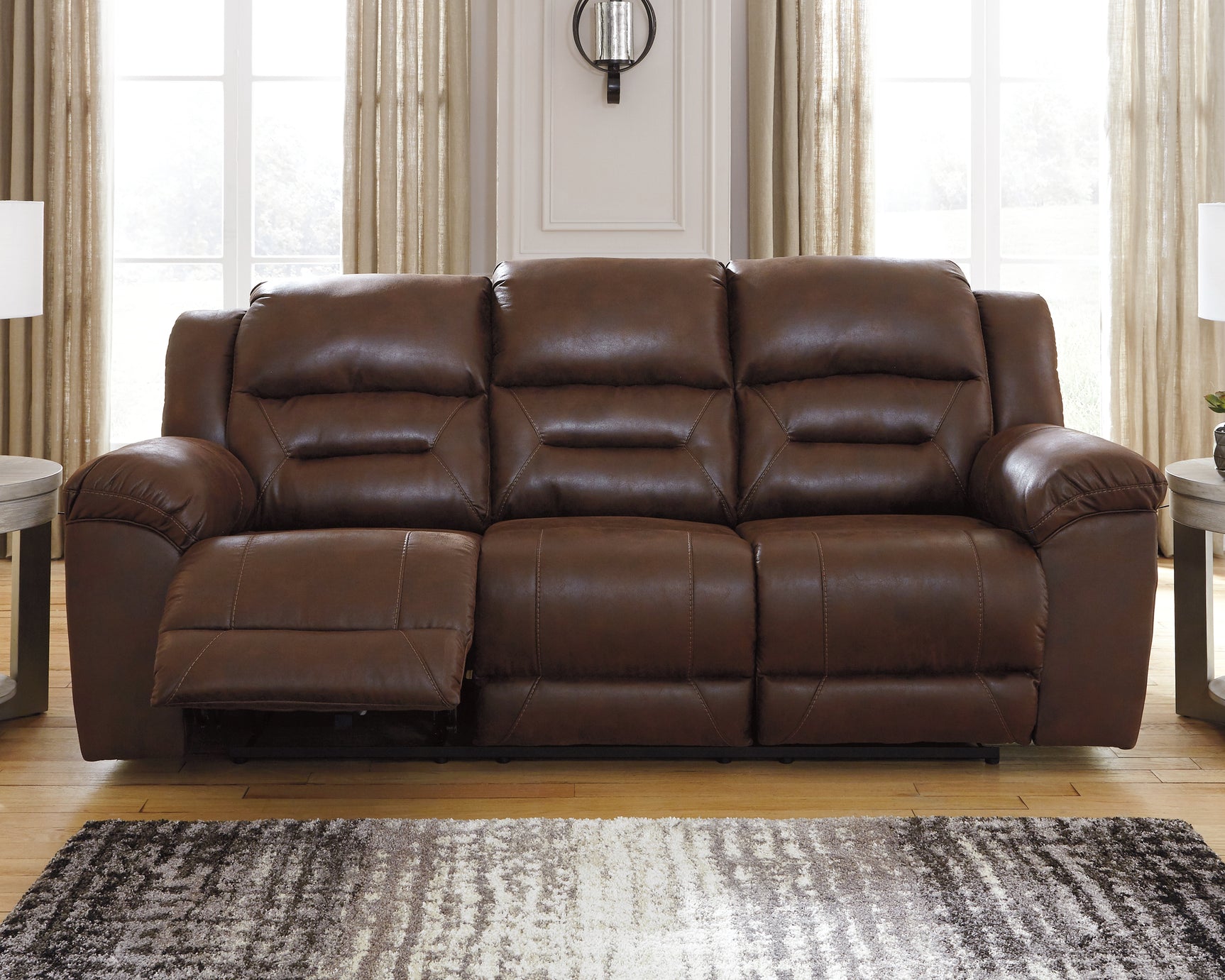 Sam's Furniture - Ashley Furniture - Stoneland Living Room - Reclining Power Sofa / Chocolate - 3990487