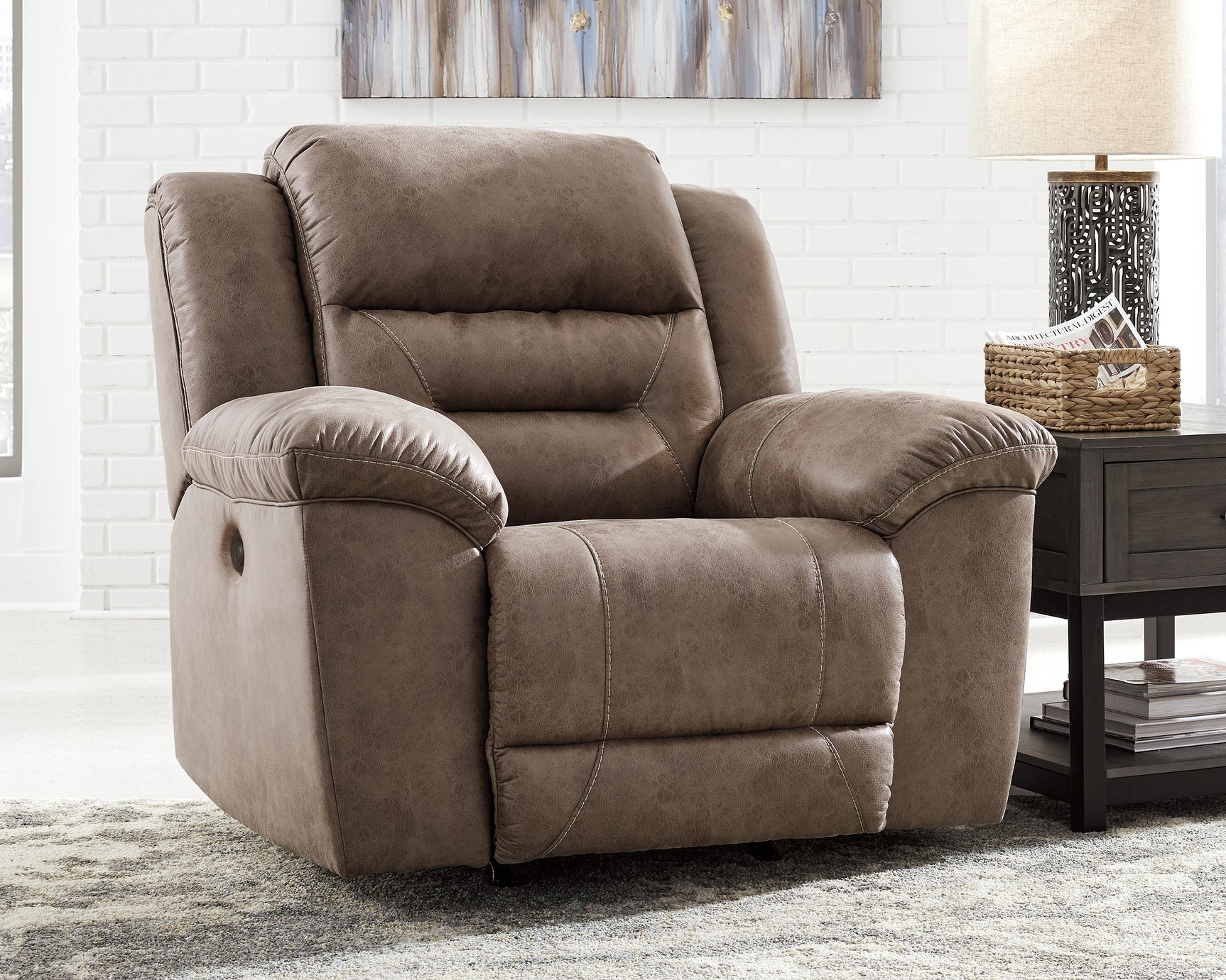 Sam's Furniture - Ashley Furniture - Stoneland Living Room - Power Rocker Recliner / Fossil - 3990598