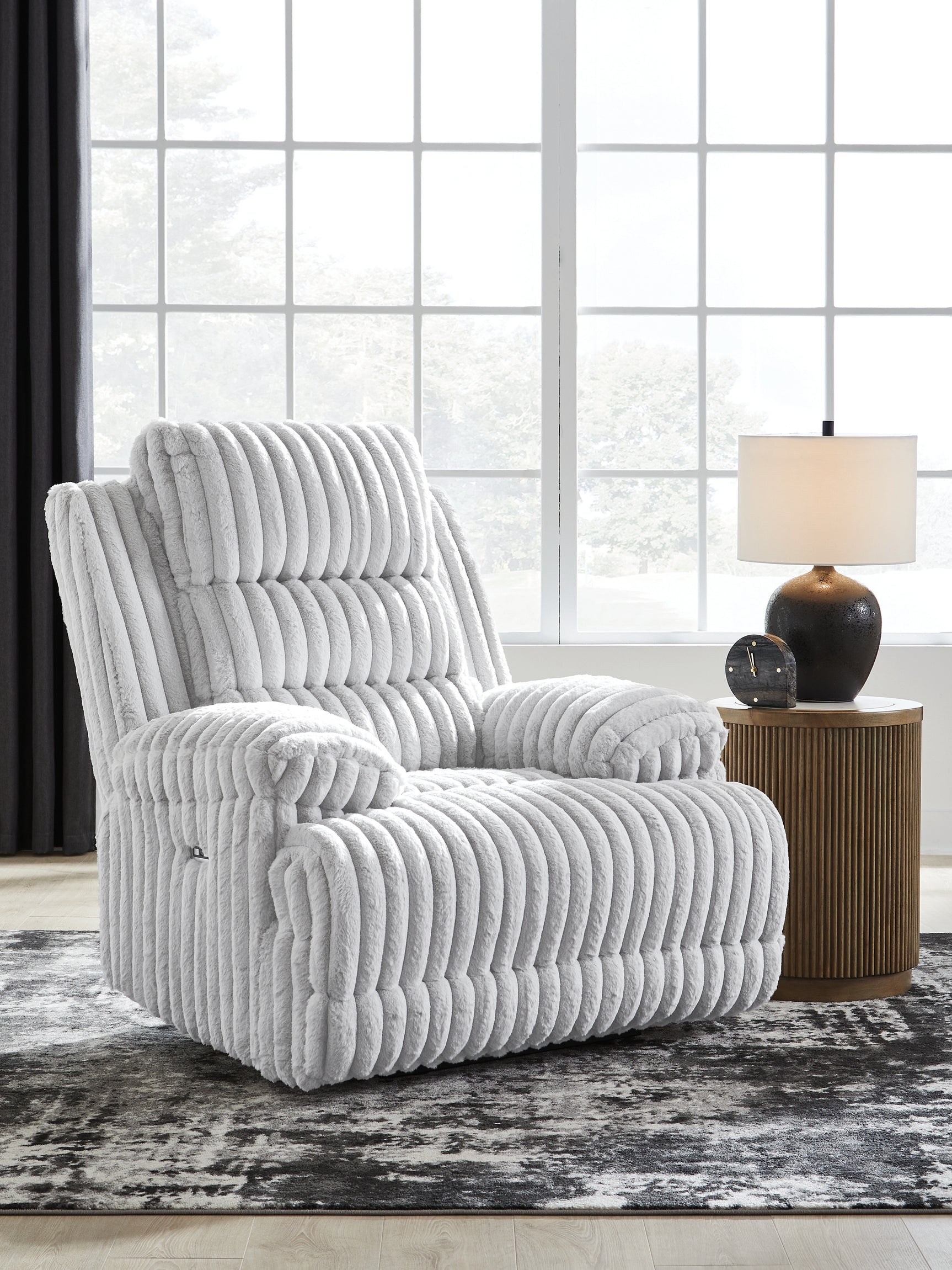 Sam's Furniture - Ashley Furniture - Rhines Falls Living Room - Zero Wall Power Recliner / Alloy - PC4280406