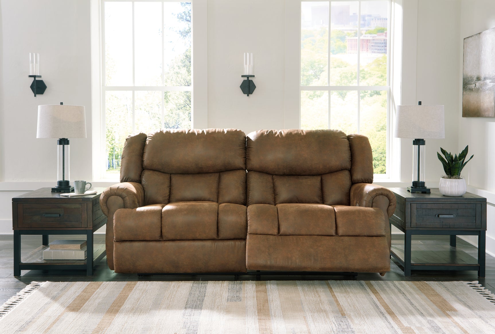 Sam's Furniture - Ashley Furniture - Boothbay Living Room - 2 Seat Reclining Power Sofa / Auburn - 4470447