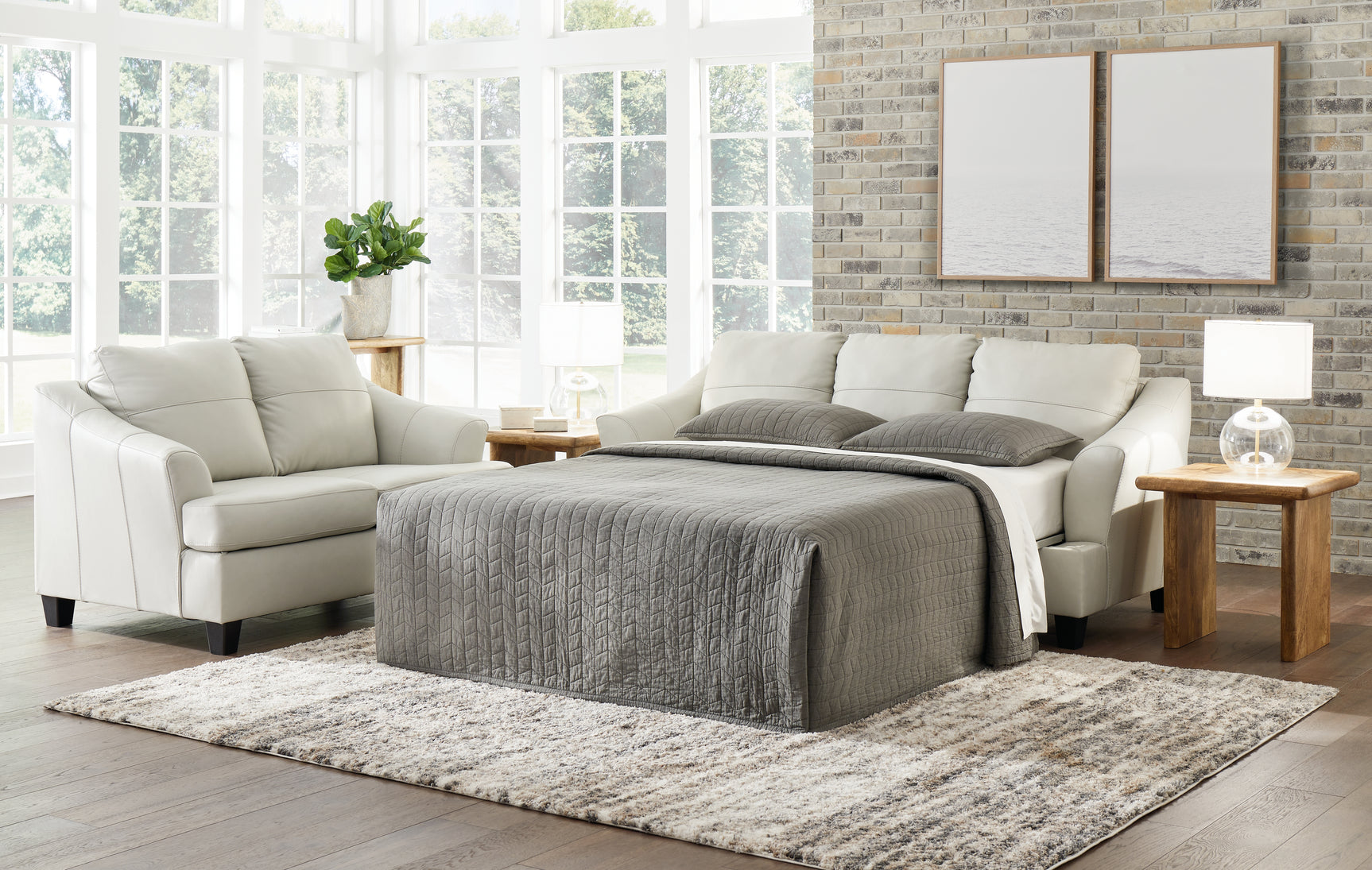 Sam's Furniture - Ashley Furniture - Genoa Living Room - Queen Sofa Sleeper / Coconut - 4770439