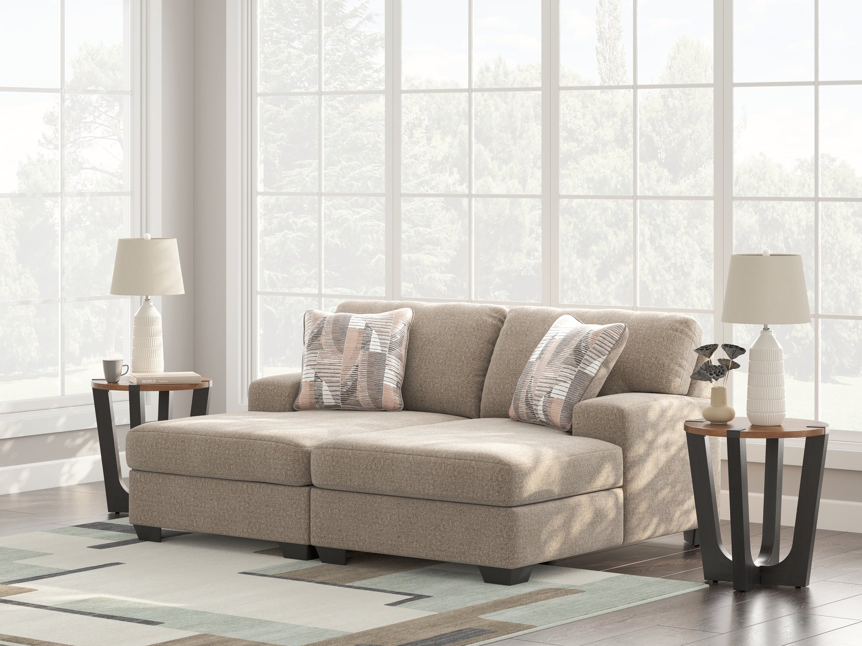 Sam's Furniture - Ashley Furniture - Newellen Sectional - RAF 2-Piece Super Chaise / Hemp - 48404S4