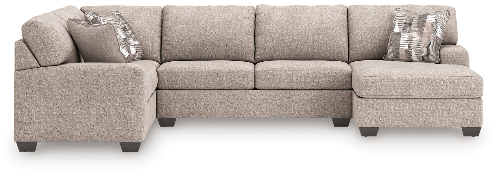 Sam's Furniture - Ashley Furniture - Newellen Sectional - LAF 3-Piece Sectional with Chaise / Hemp - 48404S6