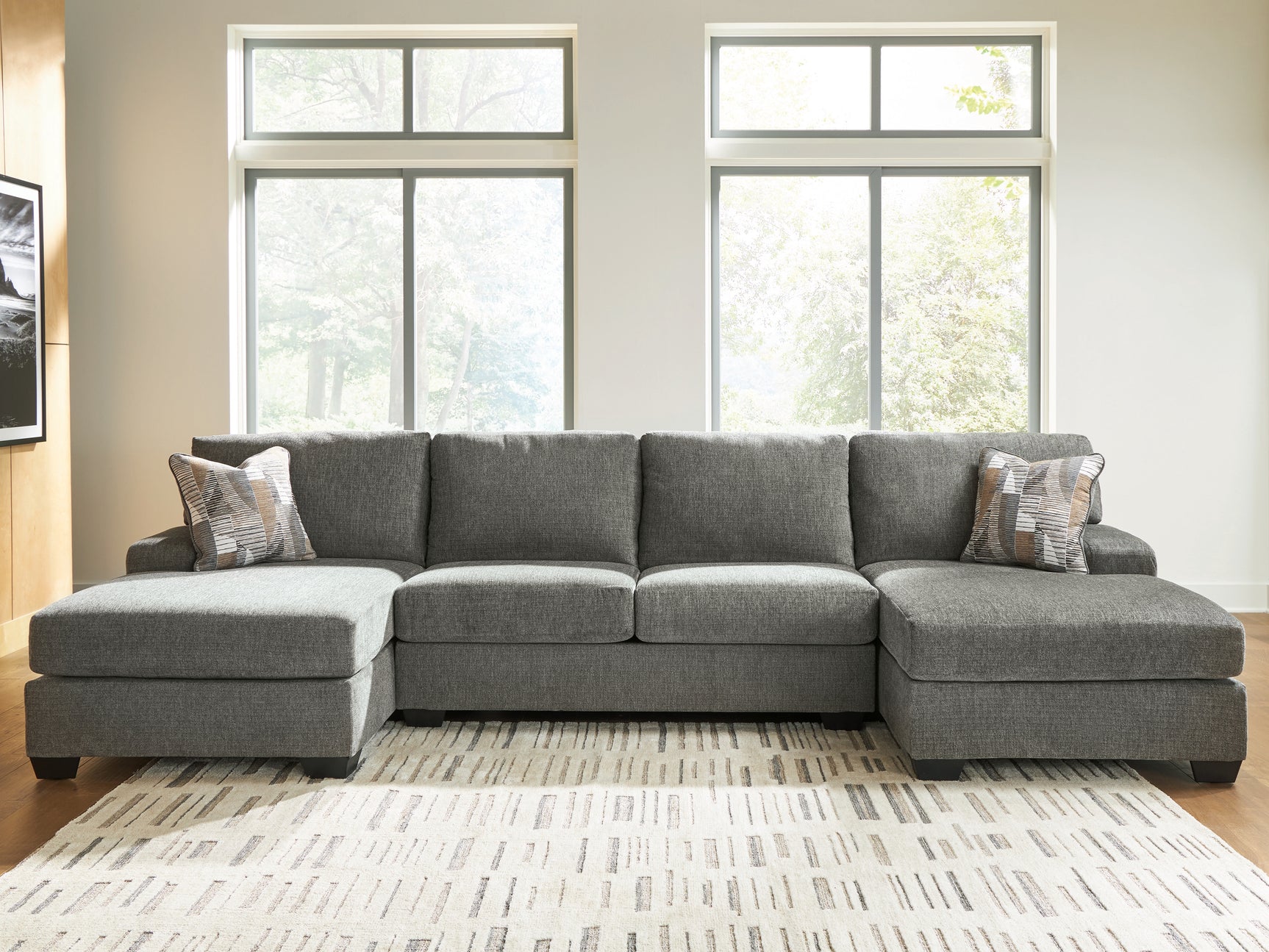 Sam's Furniture - Ashley Furniture - Revenna Sectional - RAF 3-Piece Sectional with Double Chaise / Greystone - PC48405S3