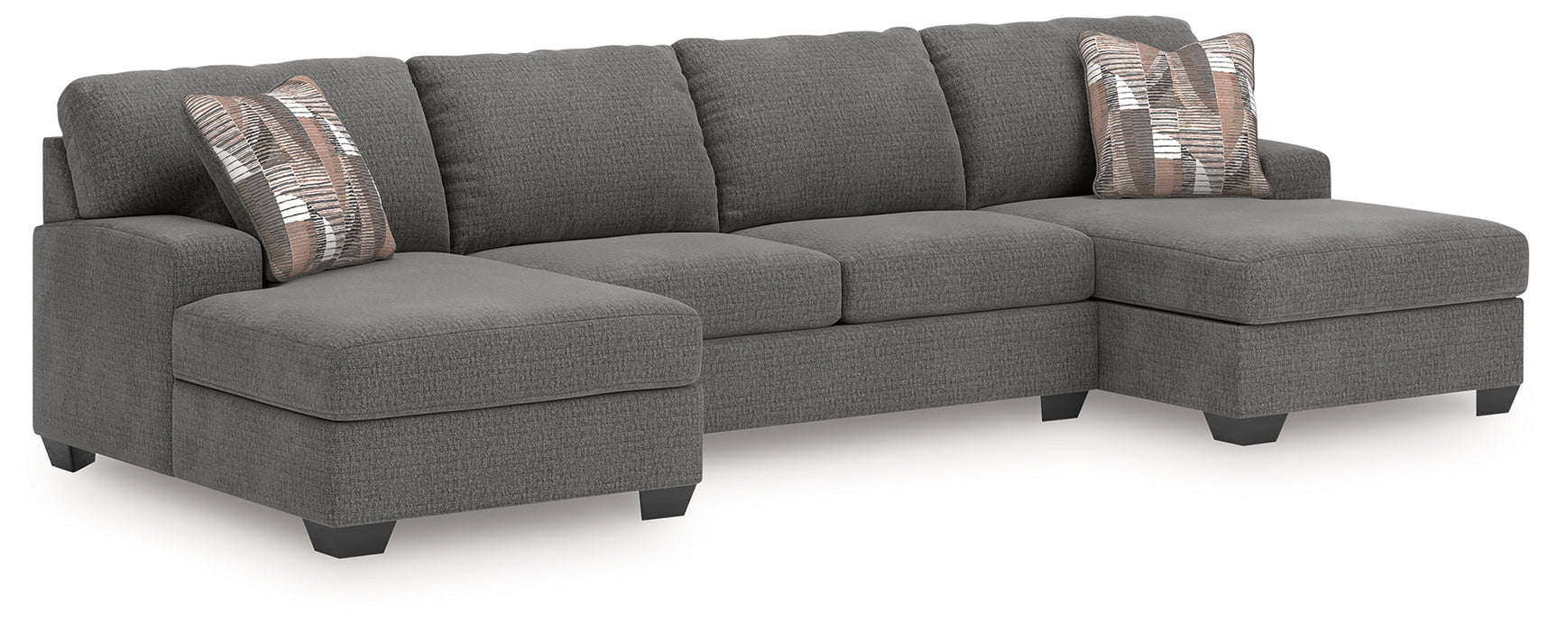 Sam's Furniture - Ashley Furniture - Newellen Sectional - RAF 3-Piece Sleeper Sectional with Double Chaise / Greystone - 48405S7