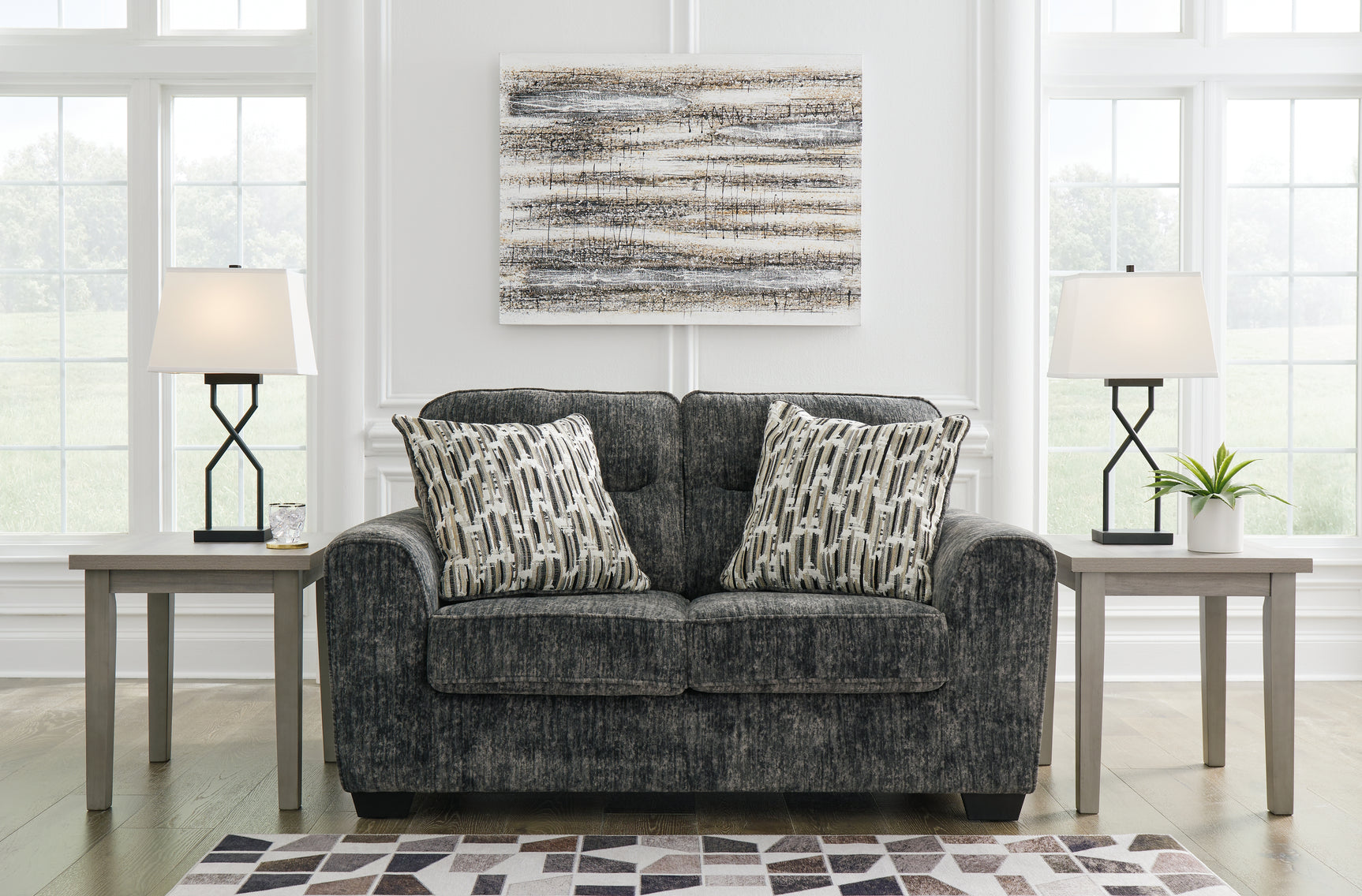 Sam's Furniture - Ashley Furniture - Lonoke Living Room - Loveseat / Gunmetal - 5050435
