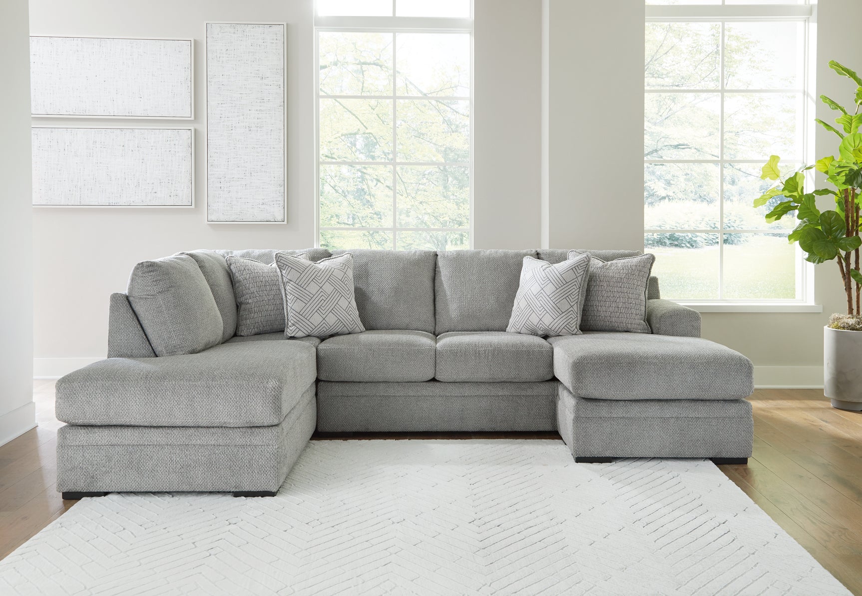 Sam's Furniture - Ashley Furniture - Casselbury Sectional - RAF 2-Piece Sectional with Chaise / Cement - 52906S2