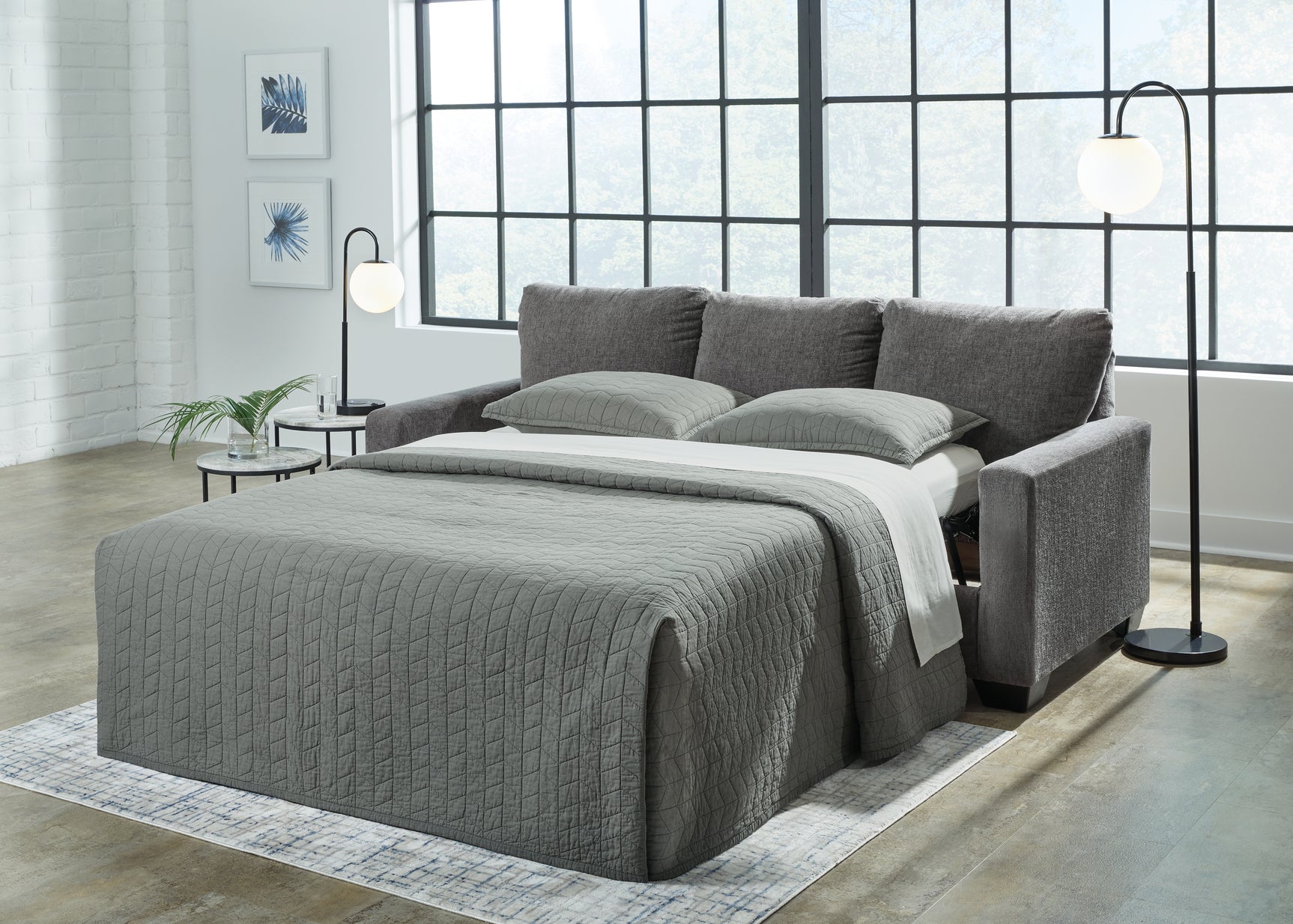 Sam's Furniture - Ashley Furniture - Rannis Living Room - Queen Sofa Sleeper / Pewter - 5360239