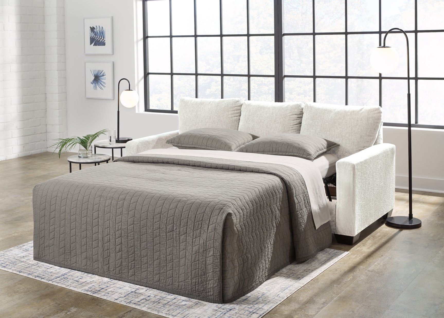 Sam's Furniture - Ashley Furniture - Rannis Living Room - Queen Sofa Sleeper / Snow - 5360339